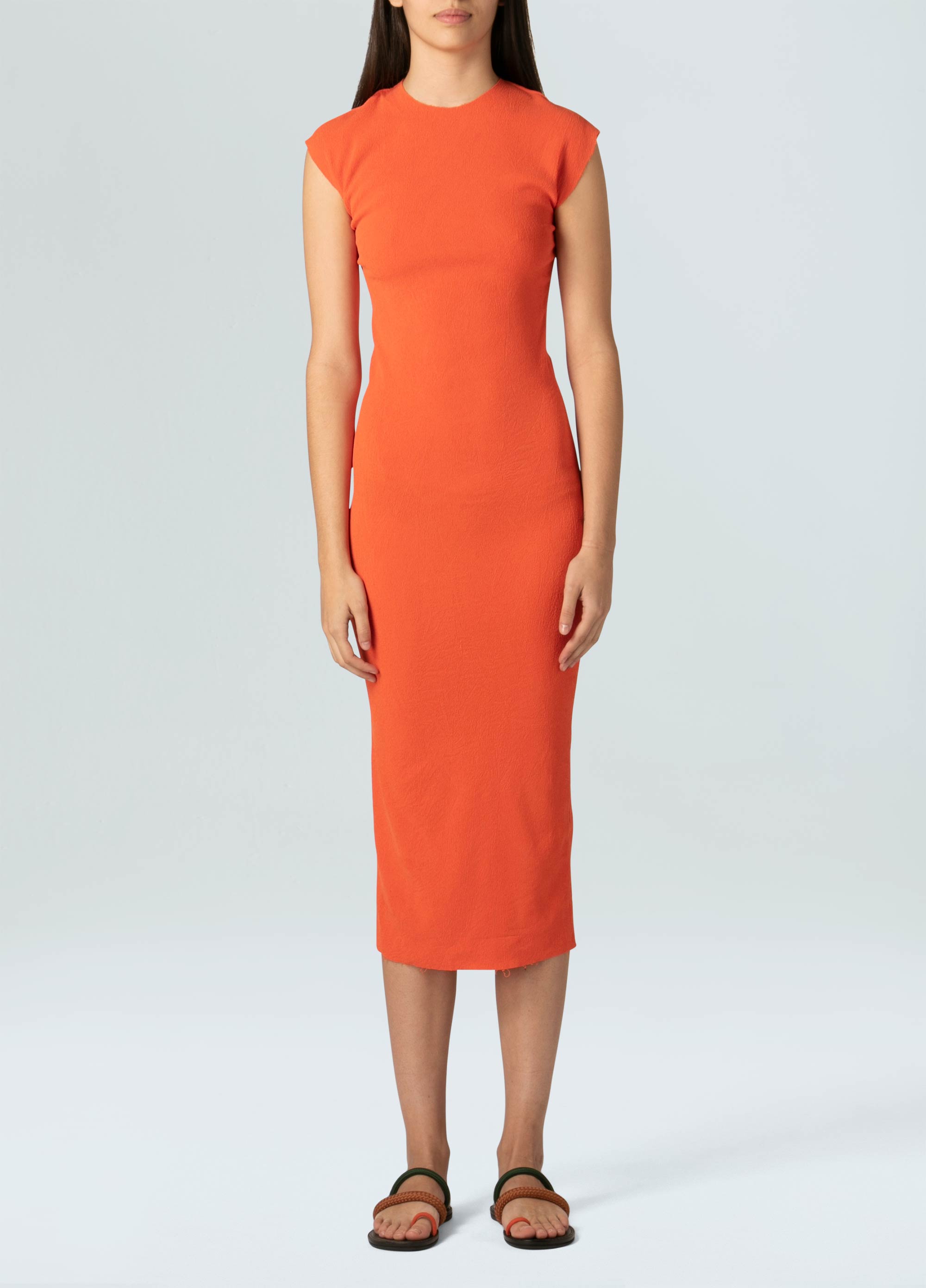 Rustic silk MIDI dress