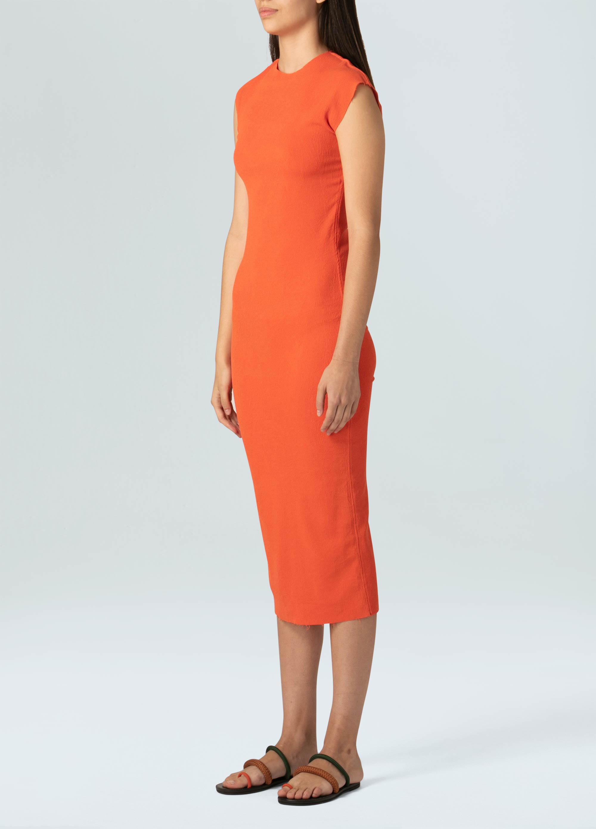 Rustic silk MIDI dress
