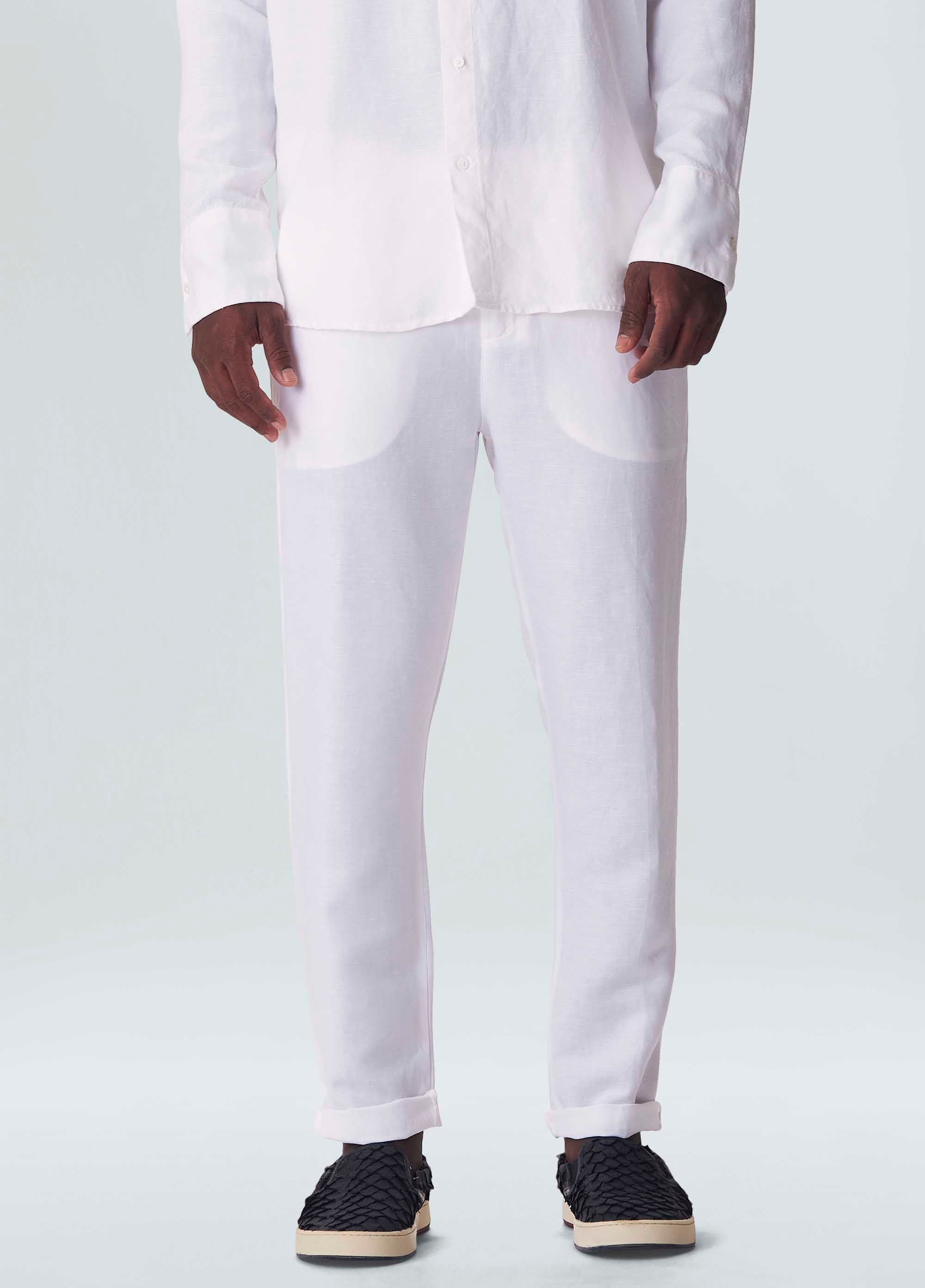calca alfaiataria fluid linen