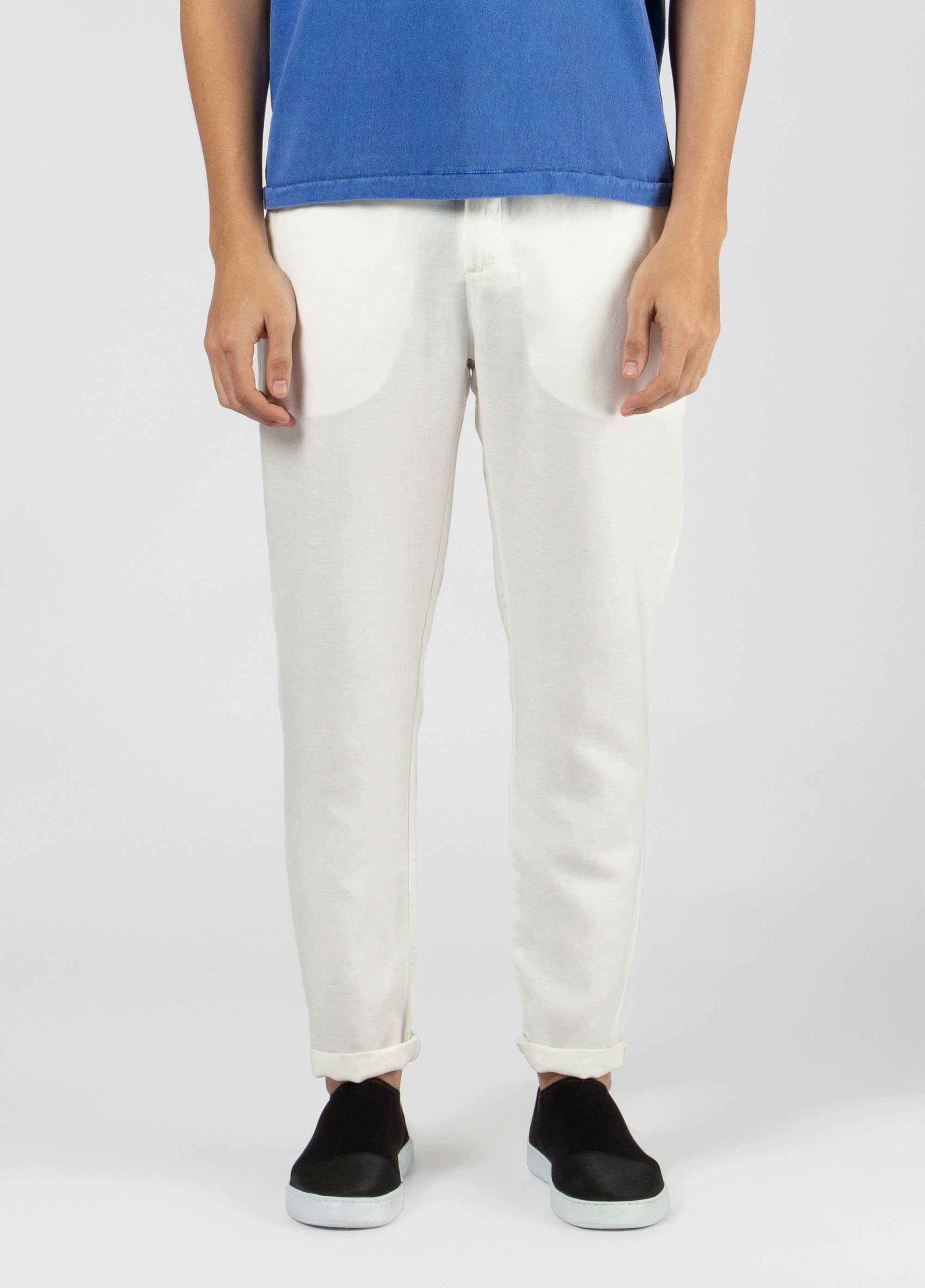 Fluid linen tailored pants