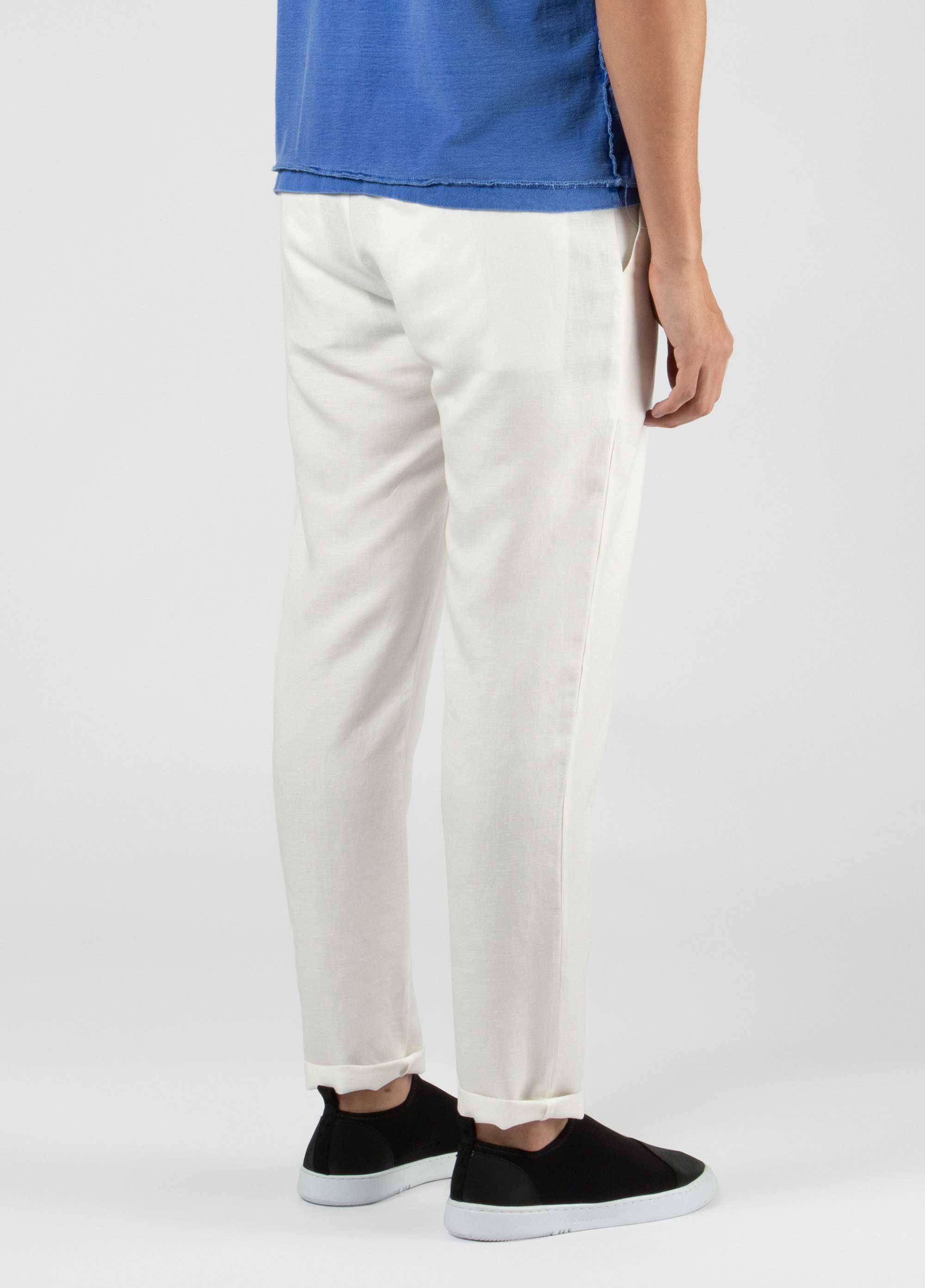 Fluid linen tailored pants