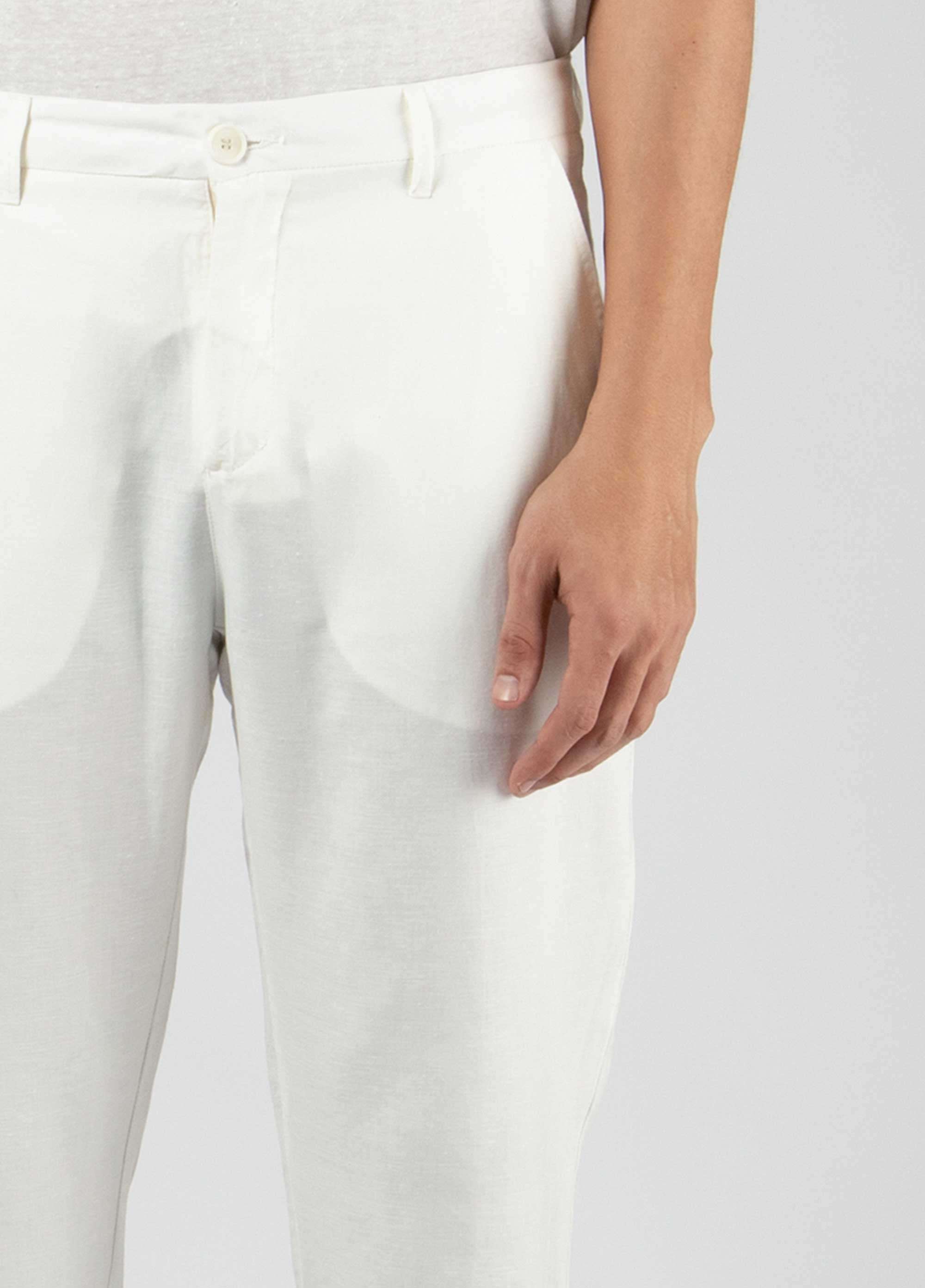 Fluid linen tailored pants