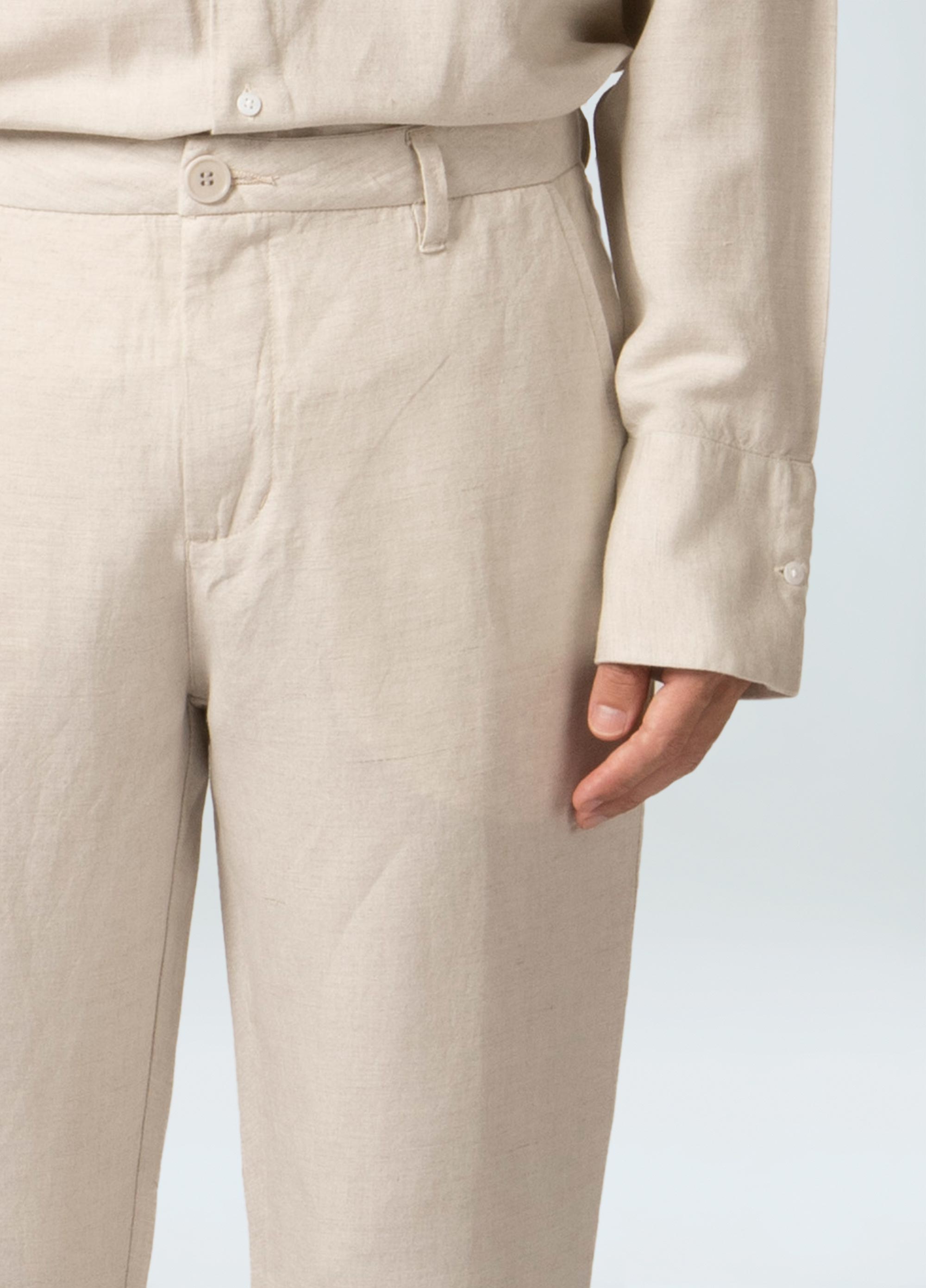 Fluid linen tailored pants
