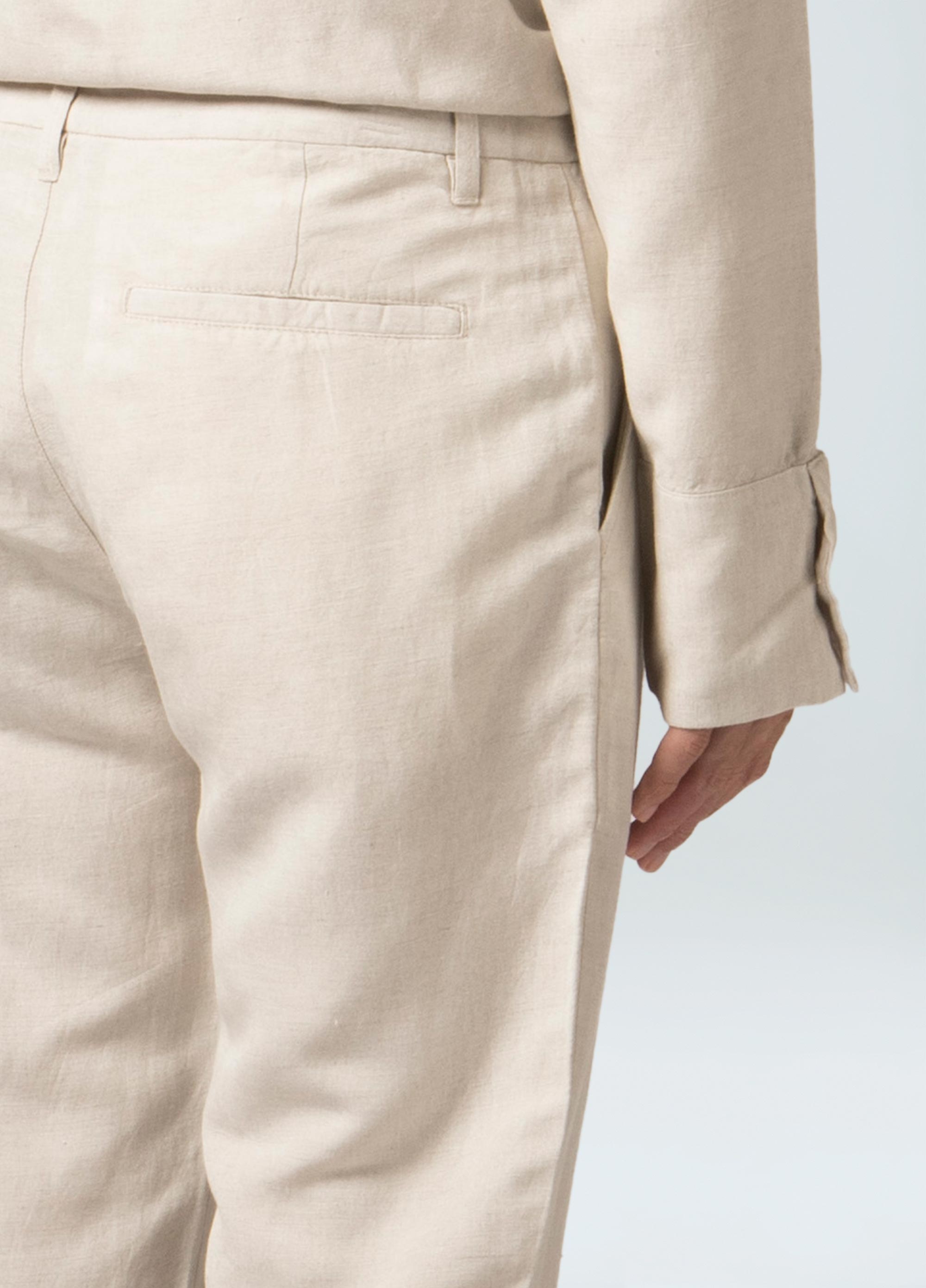 Fluid linen tailored pants