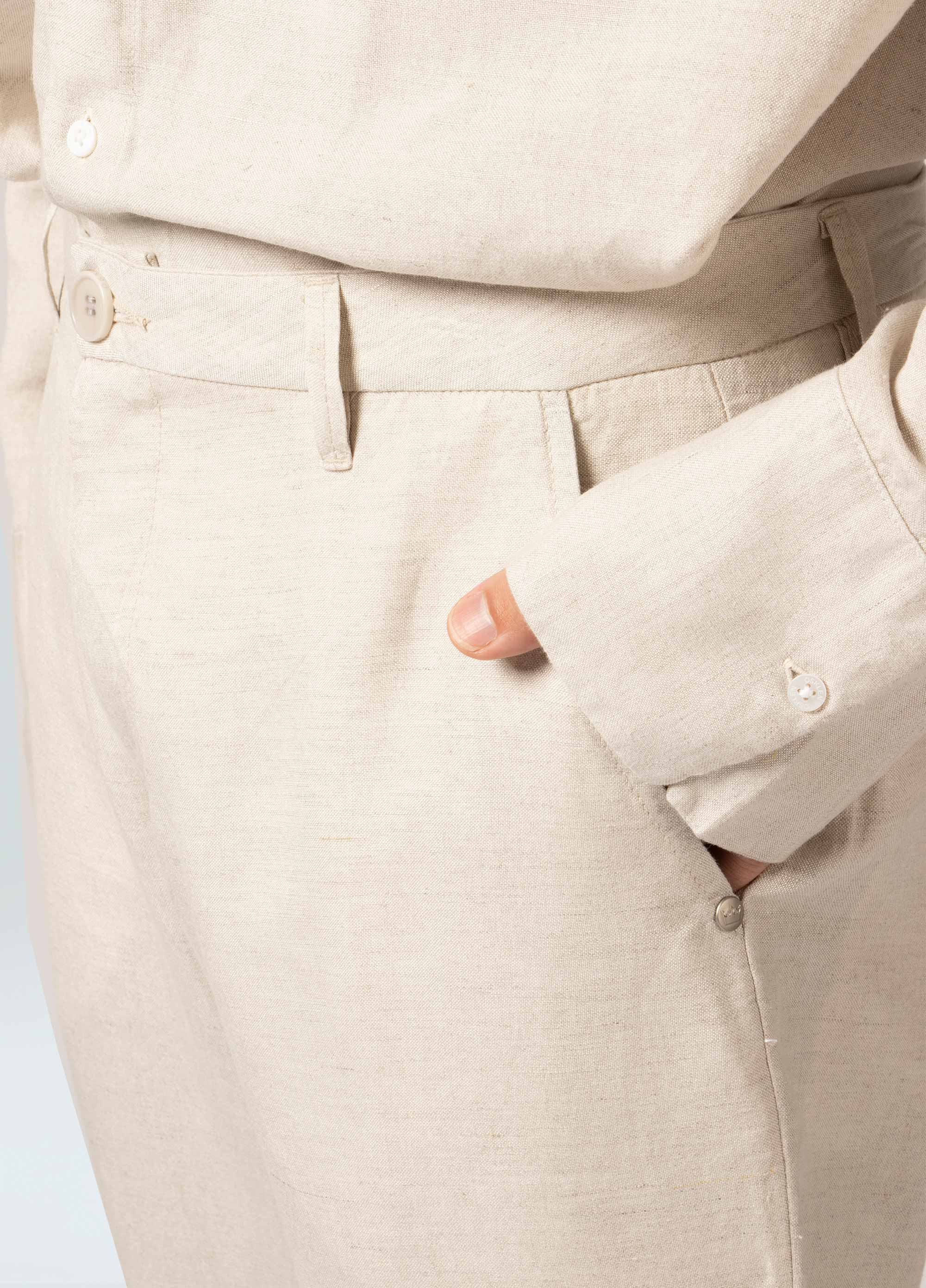 Fluid linen tailored pants
