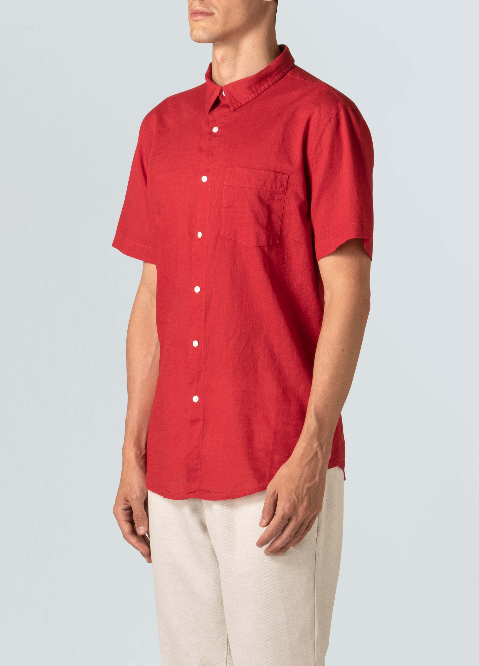 Textured color shirt (ss)