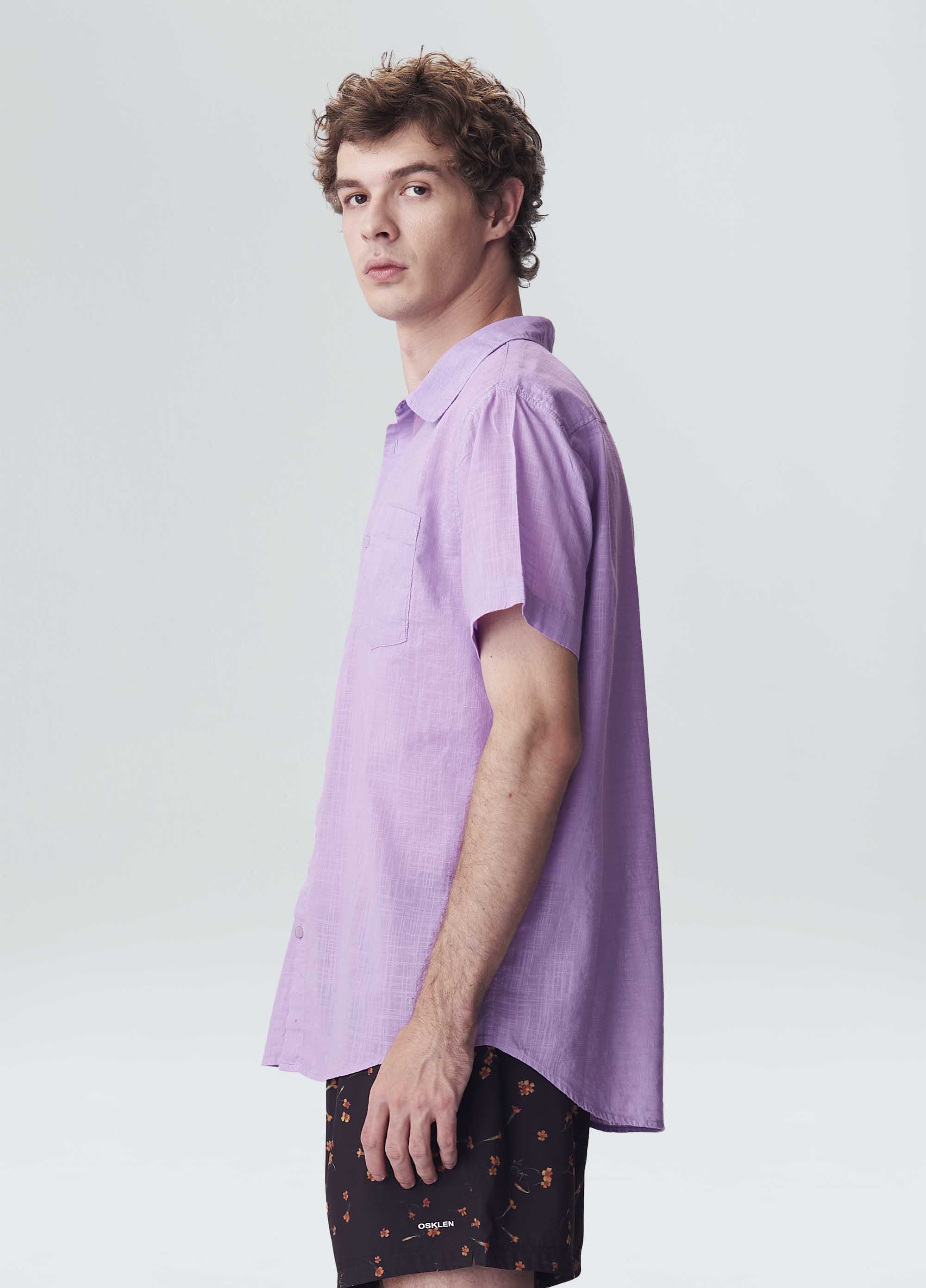 Textured color shirt (ss)