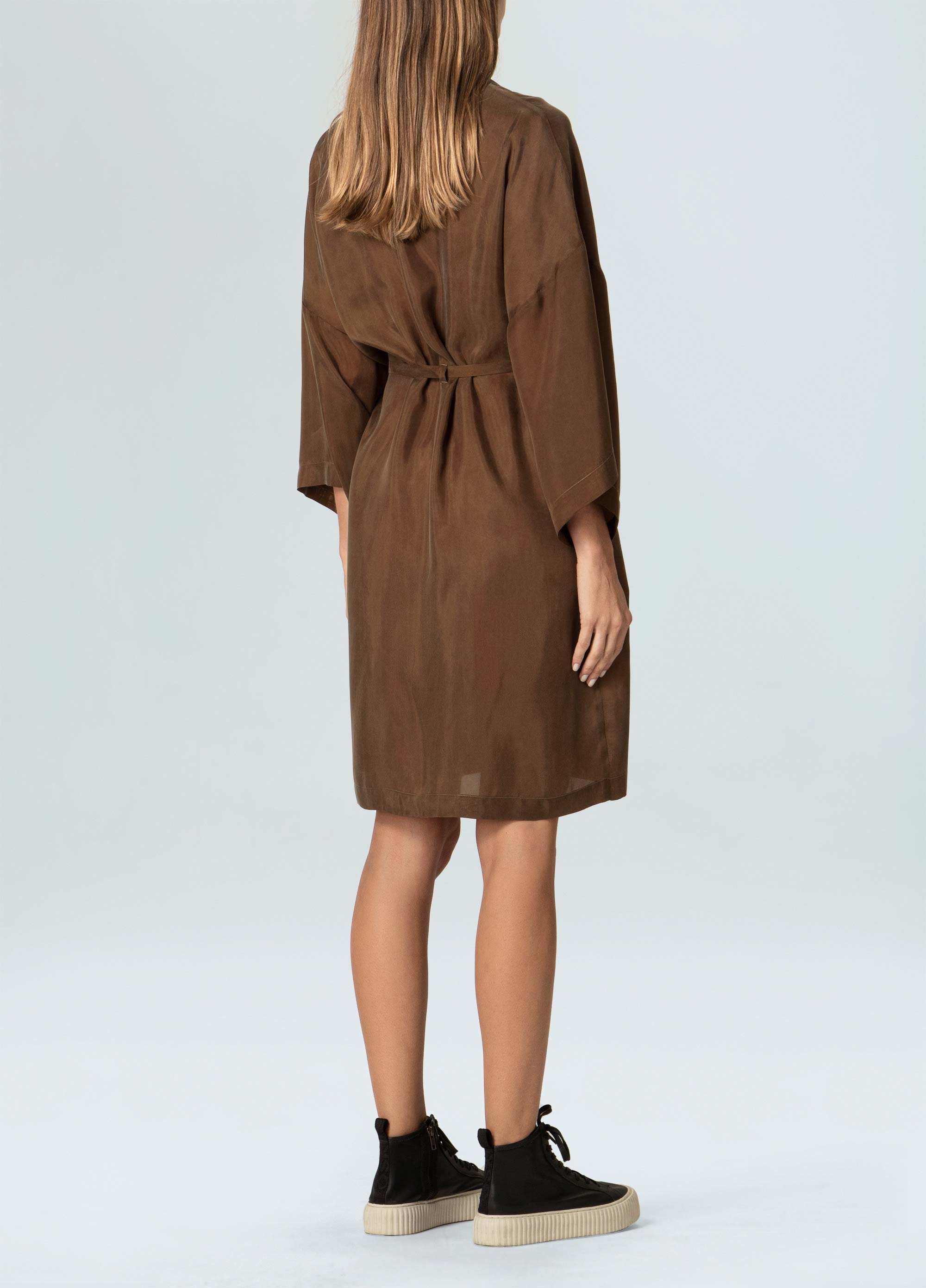 Womens envelope cupro dress