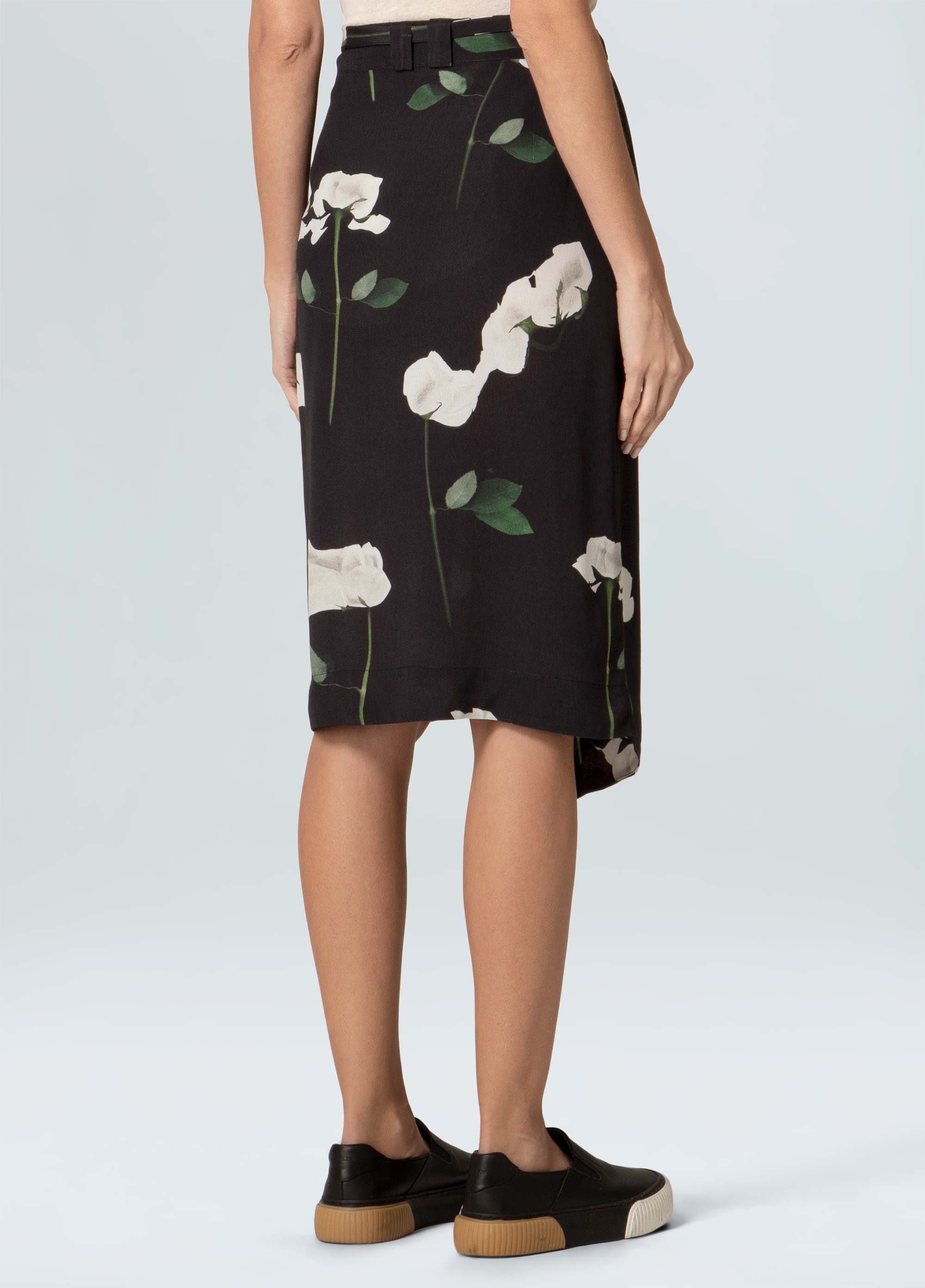 Rose glitch tie skirt