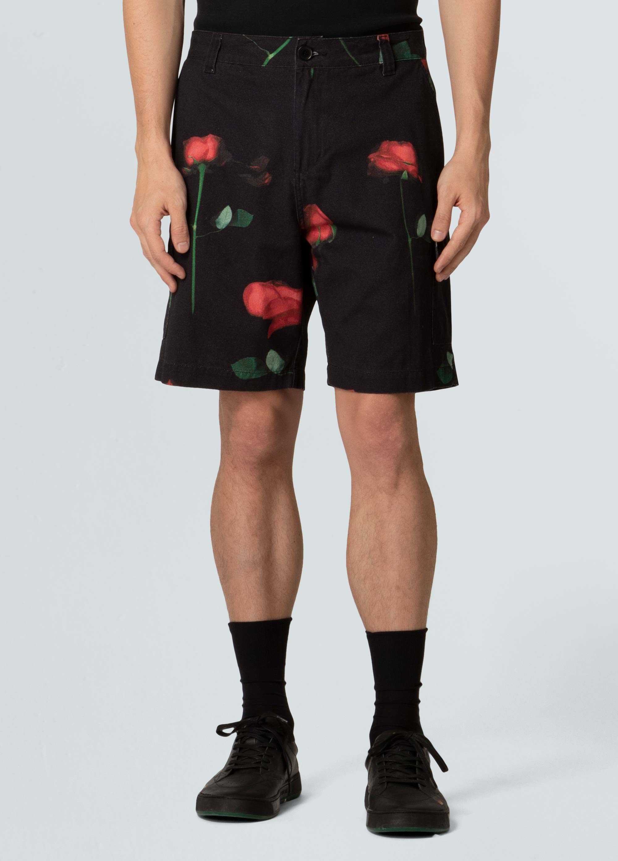 Mens rose red glitch cargo shorts