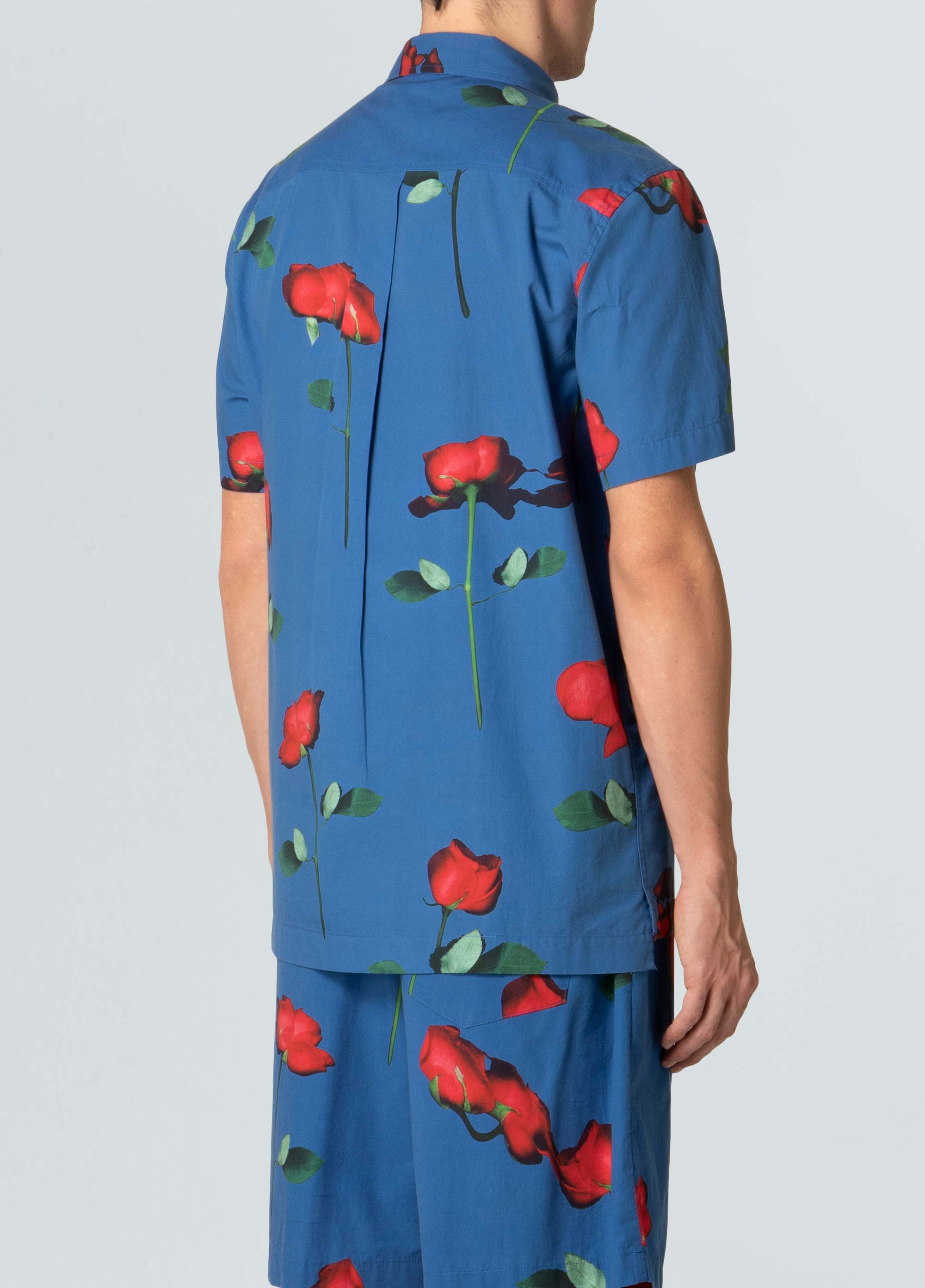 Mens short-sleeved rose glitch shirt
