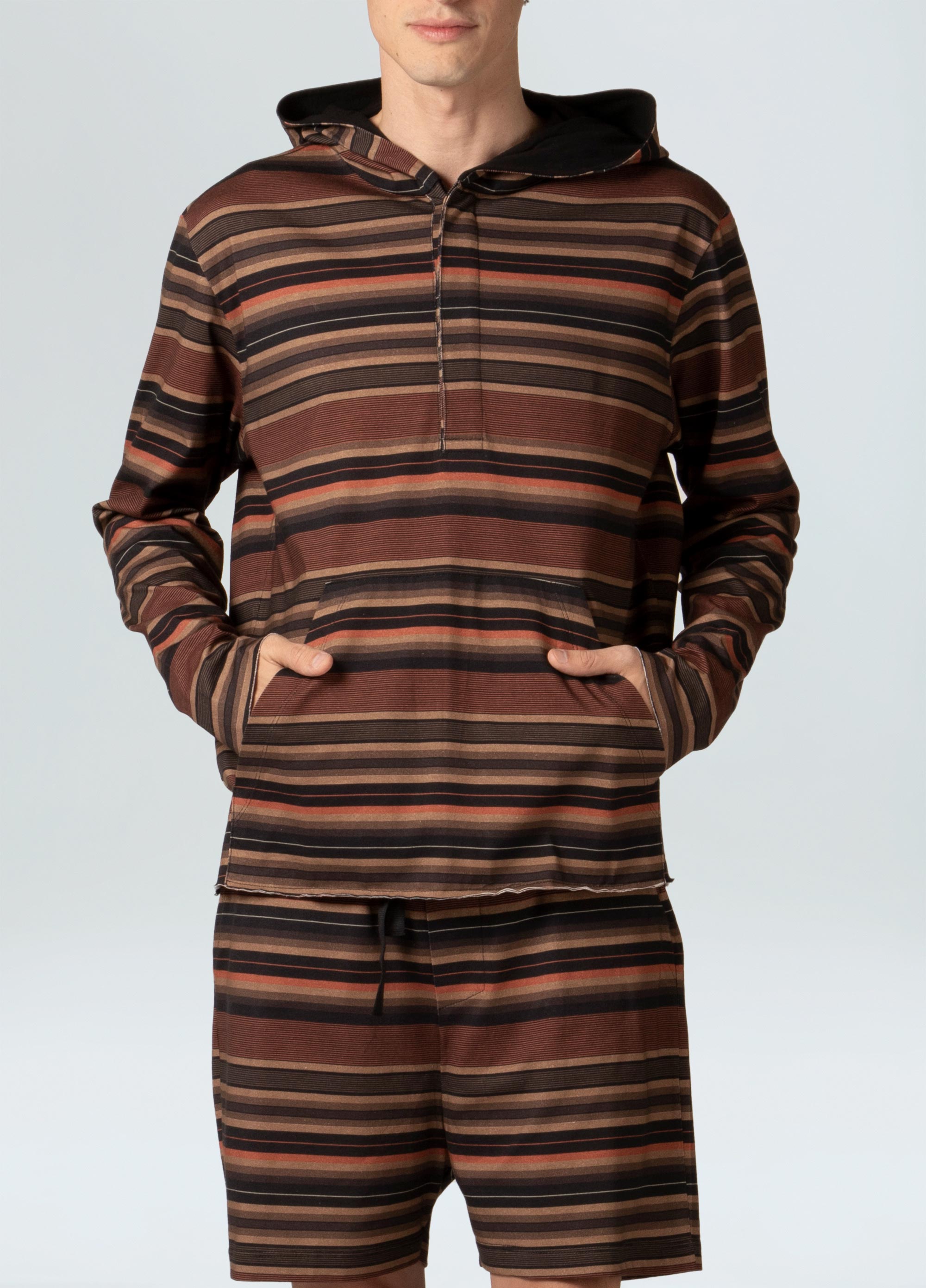 Mens over striped inama coat