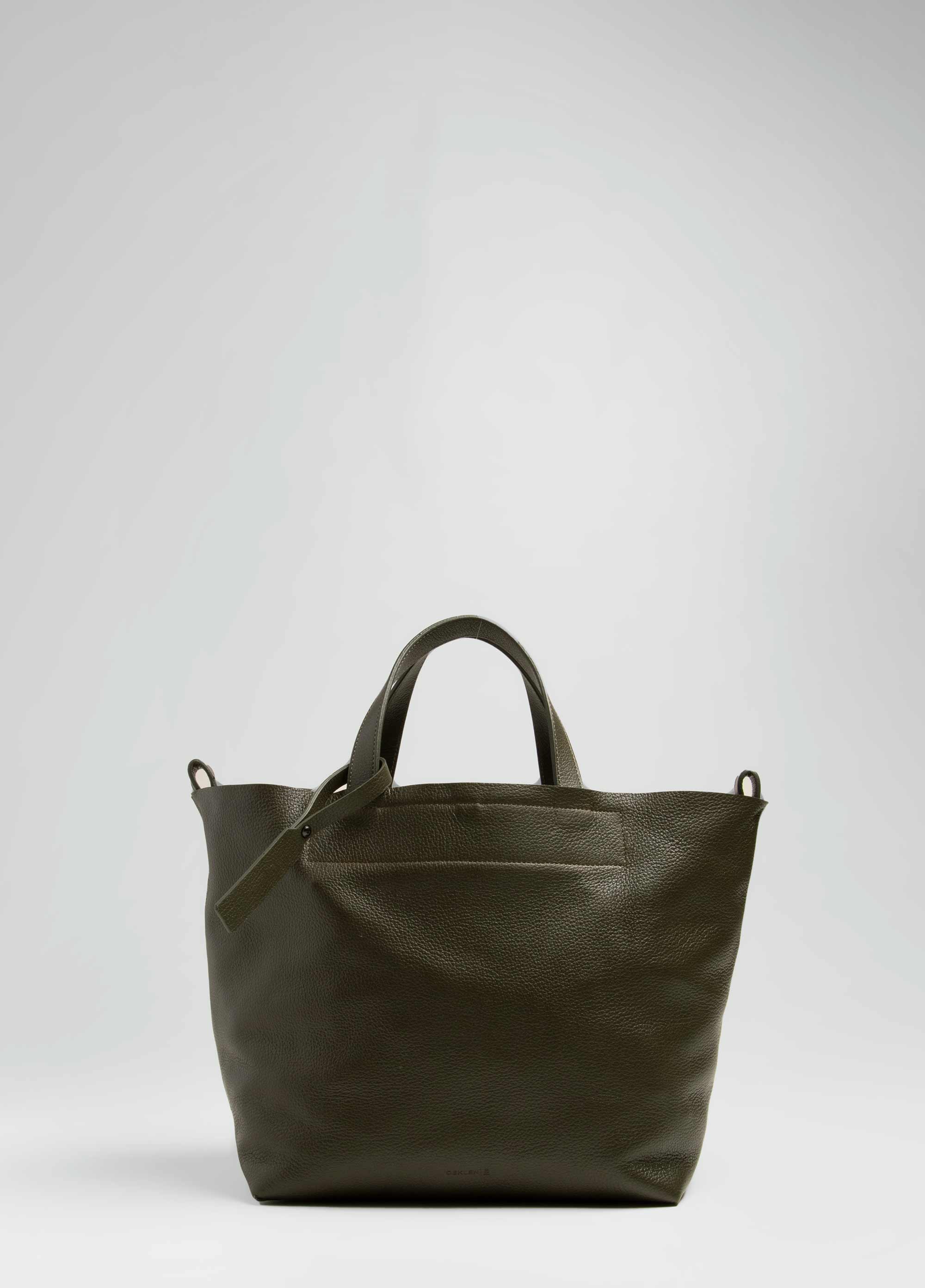 Womens simple handle leather bag