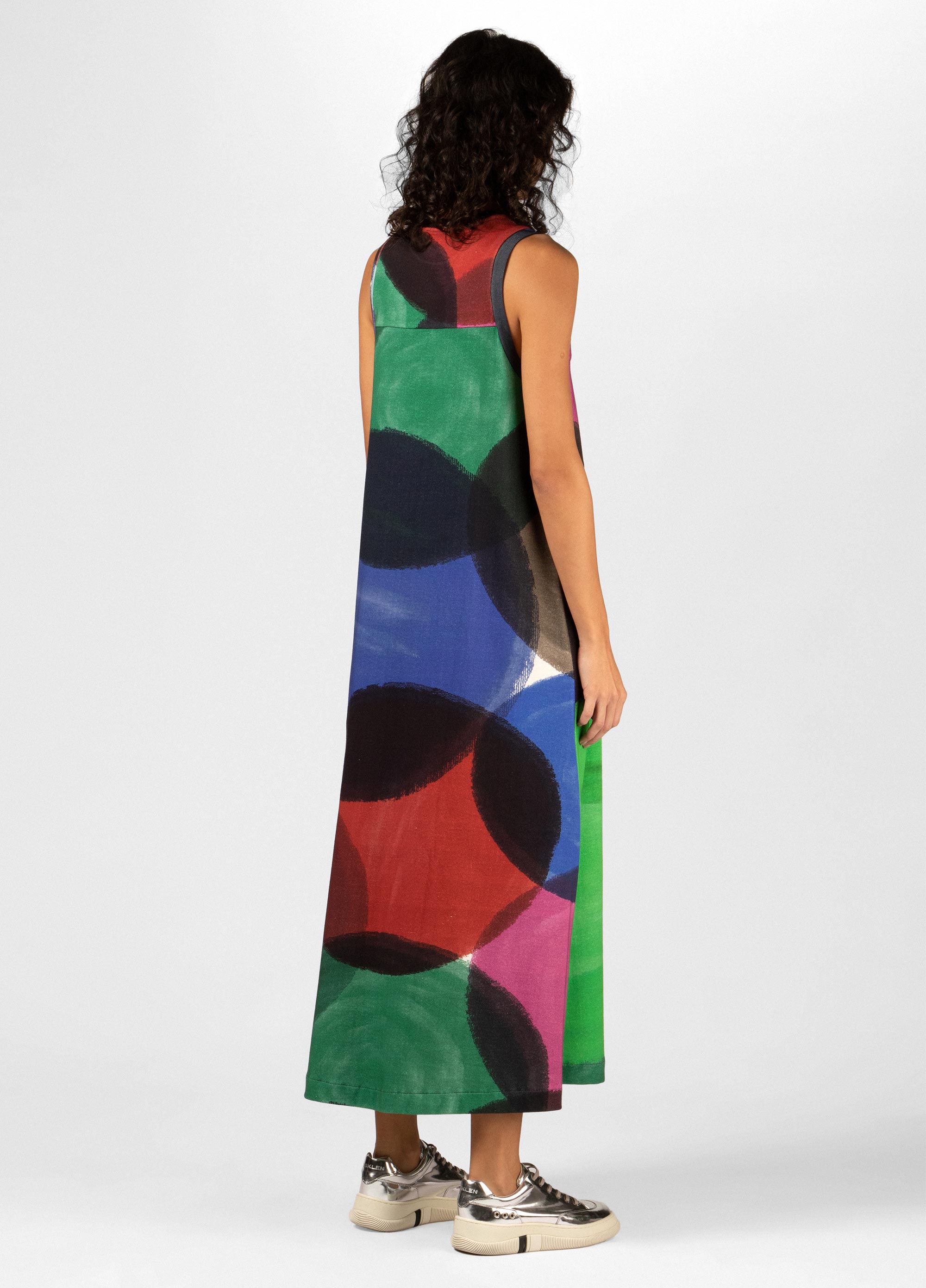 Macro dots sleeveless dress