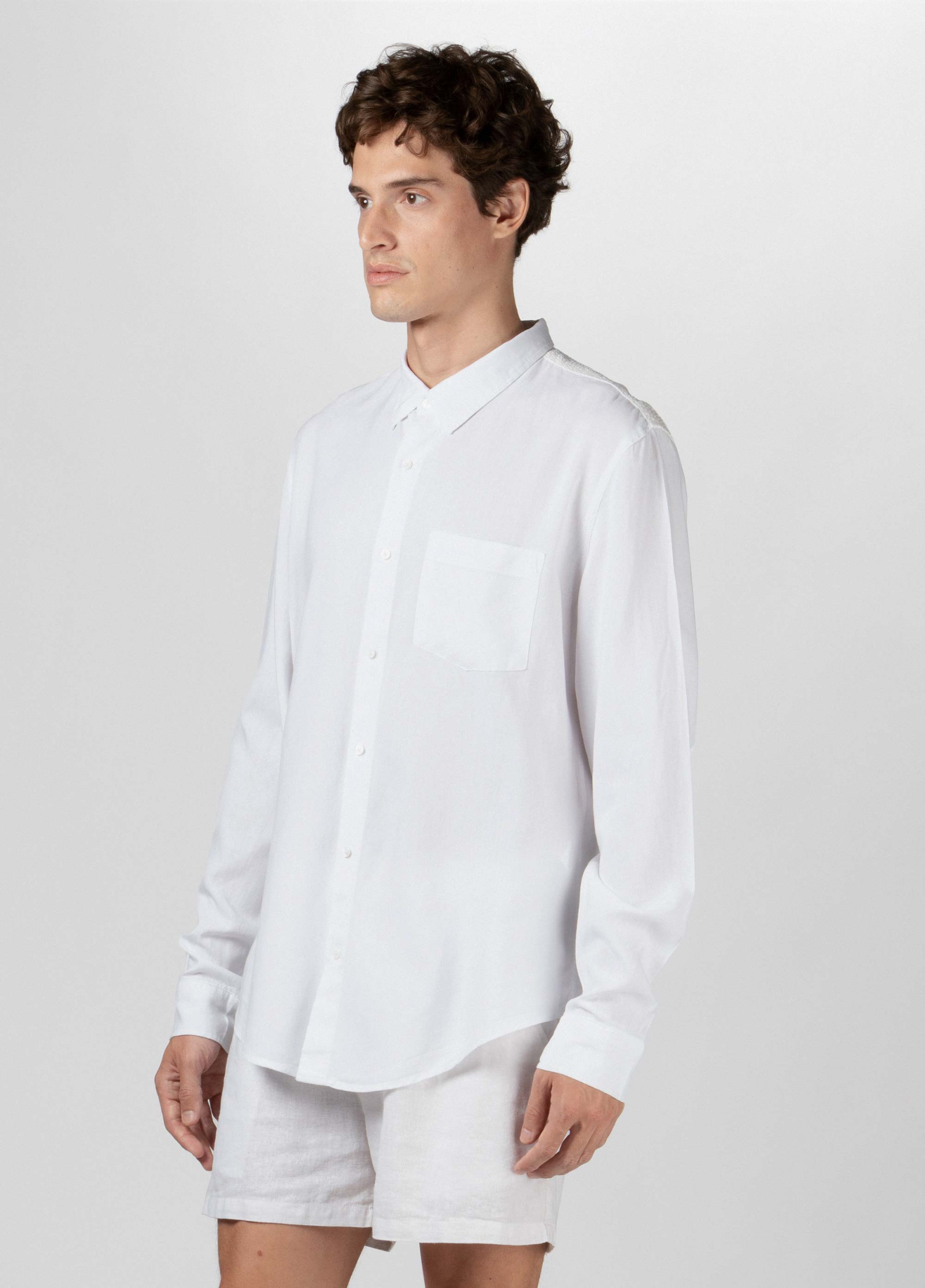 Needlepoint collar shirt (ls)