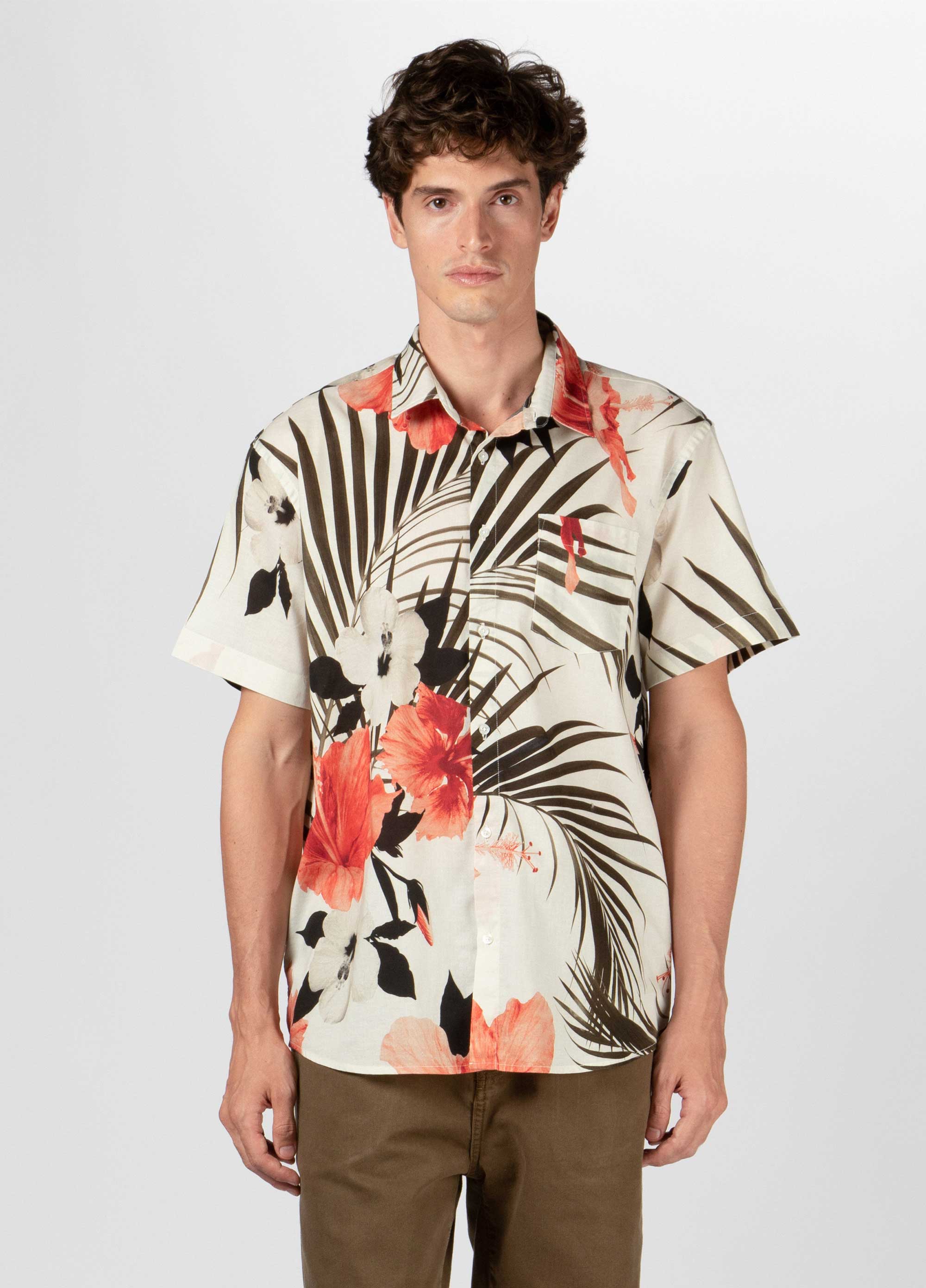 Mens new hibiscus shirt