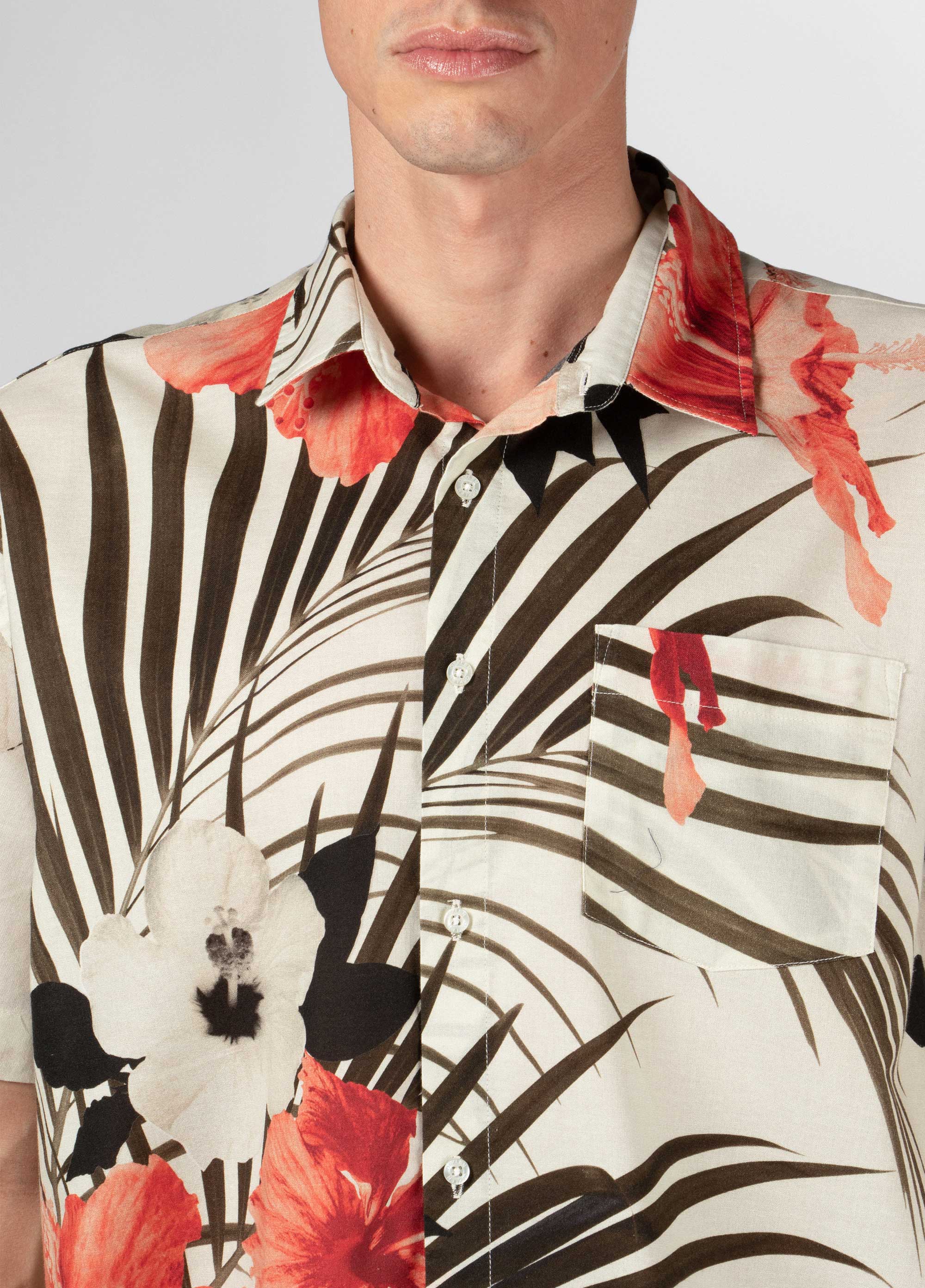 Mens new hibiscus shirt