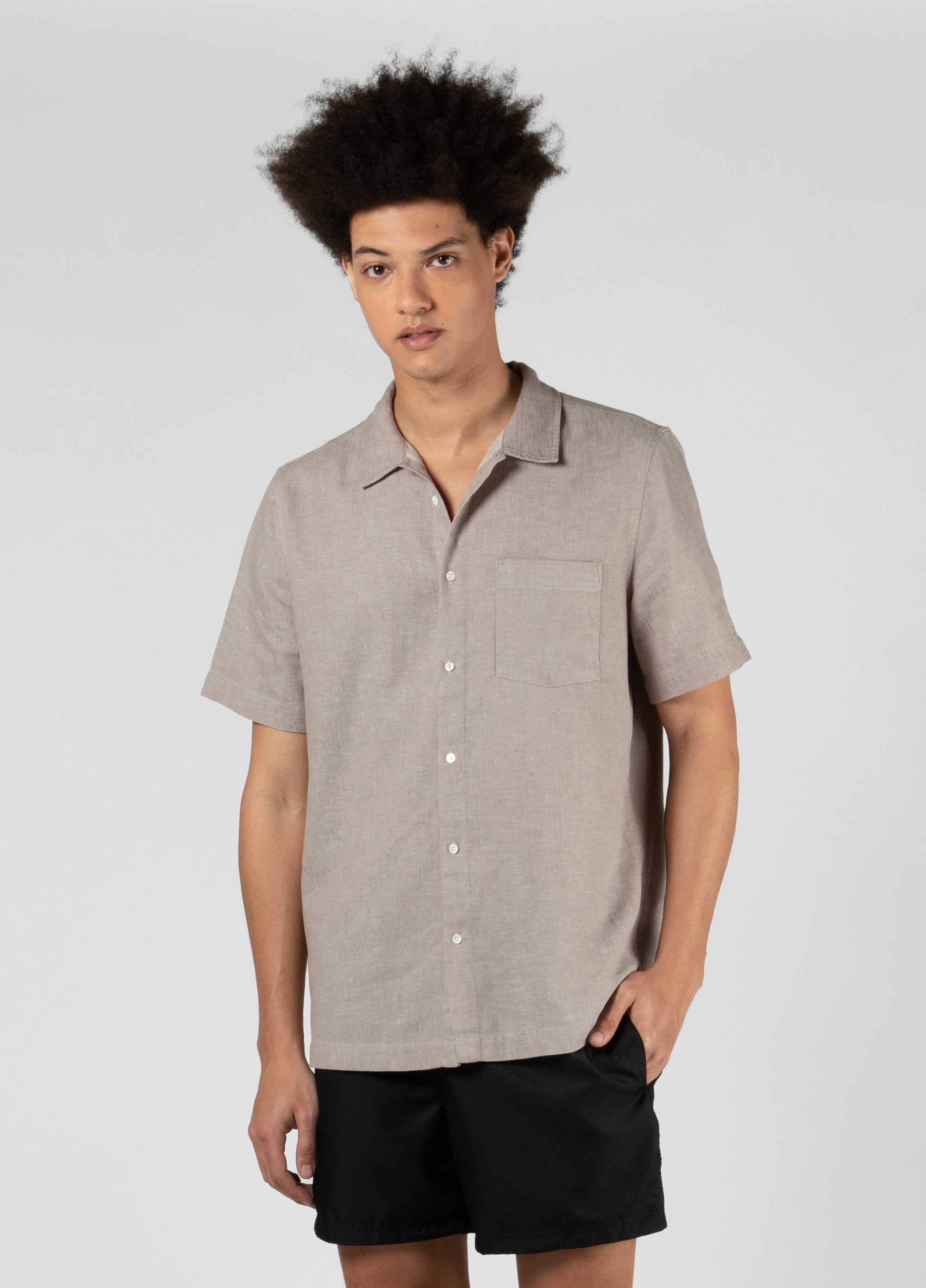 Linen pj shirt (ss)