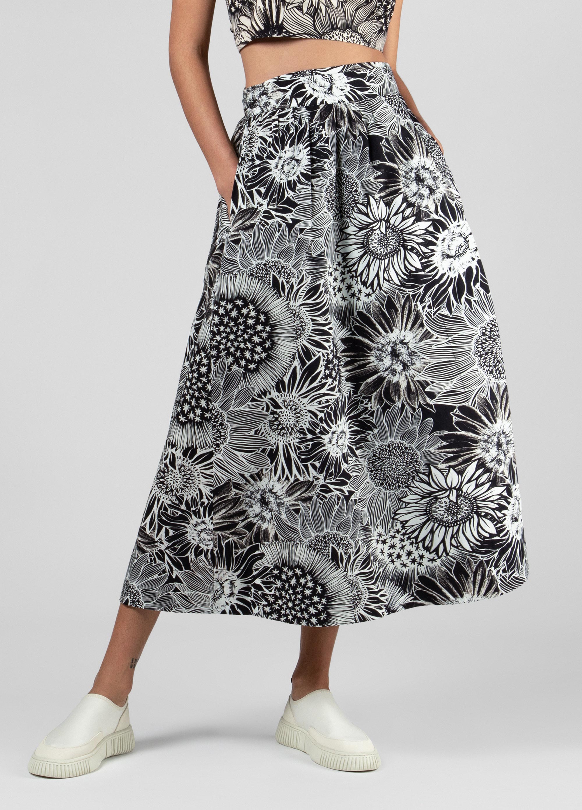 Sunflower night envelope skirt