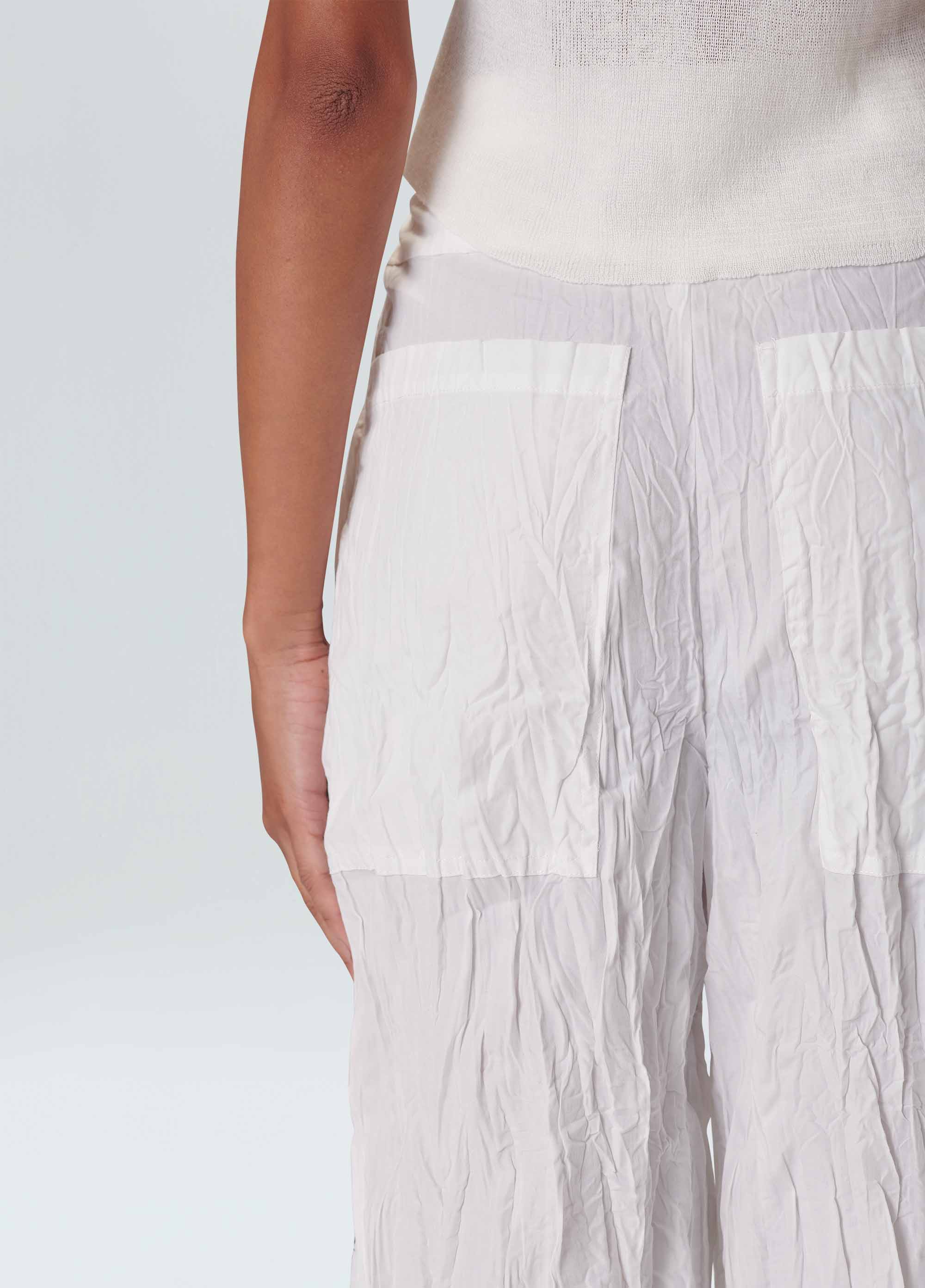 Tricoline cotton pleated pants