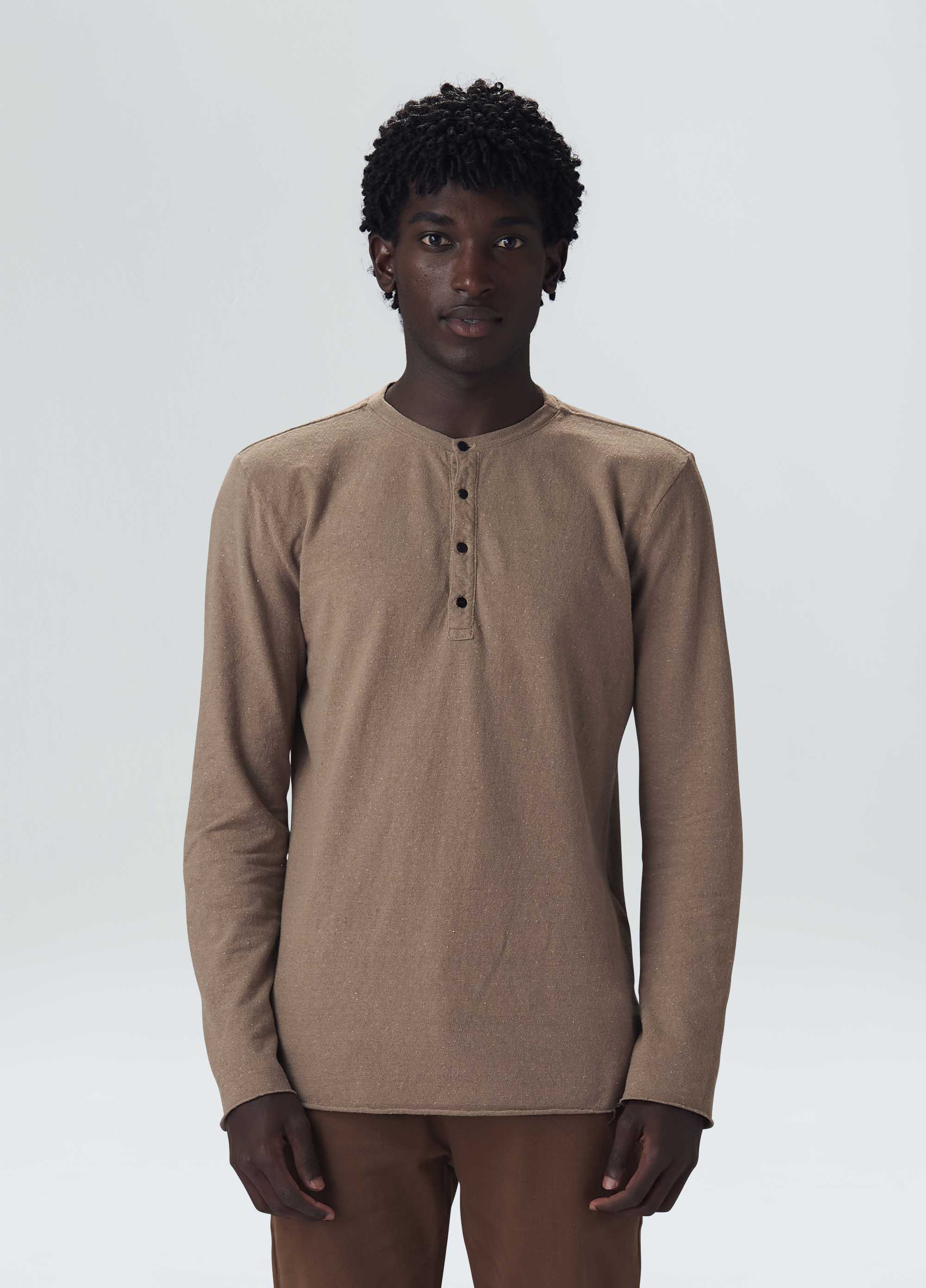 Recycled fibers rustic jute kurta shirt