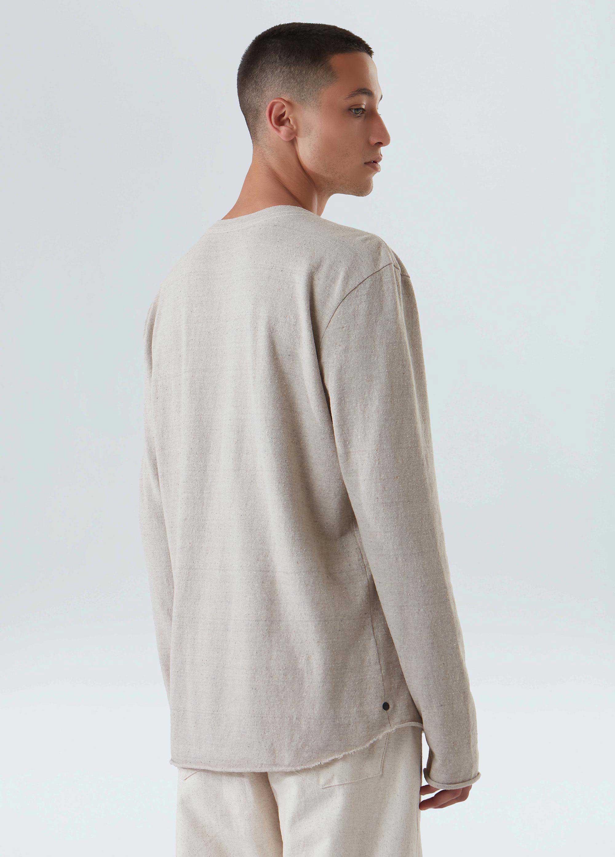 Recycled fibers rustic jute kurta shirt