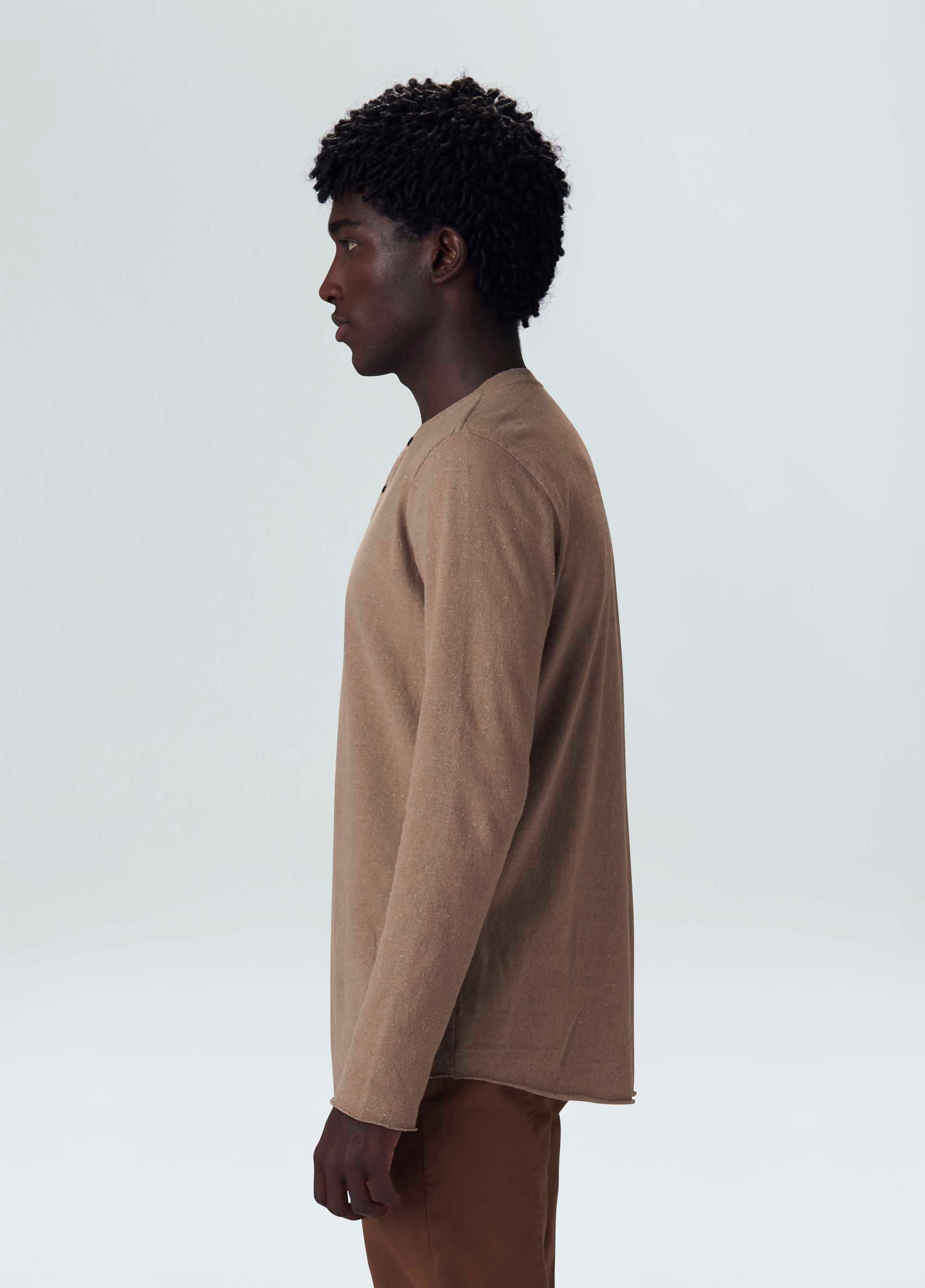 Recycled fibers rustic jute kurta shirt