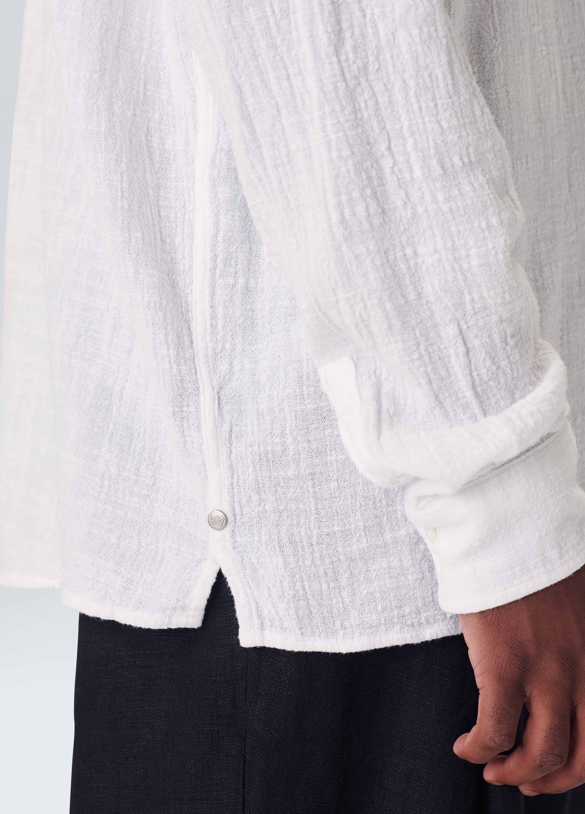Collar cross rustic kurta shirt (ls)