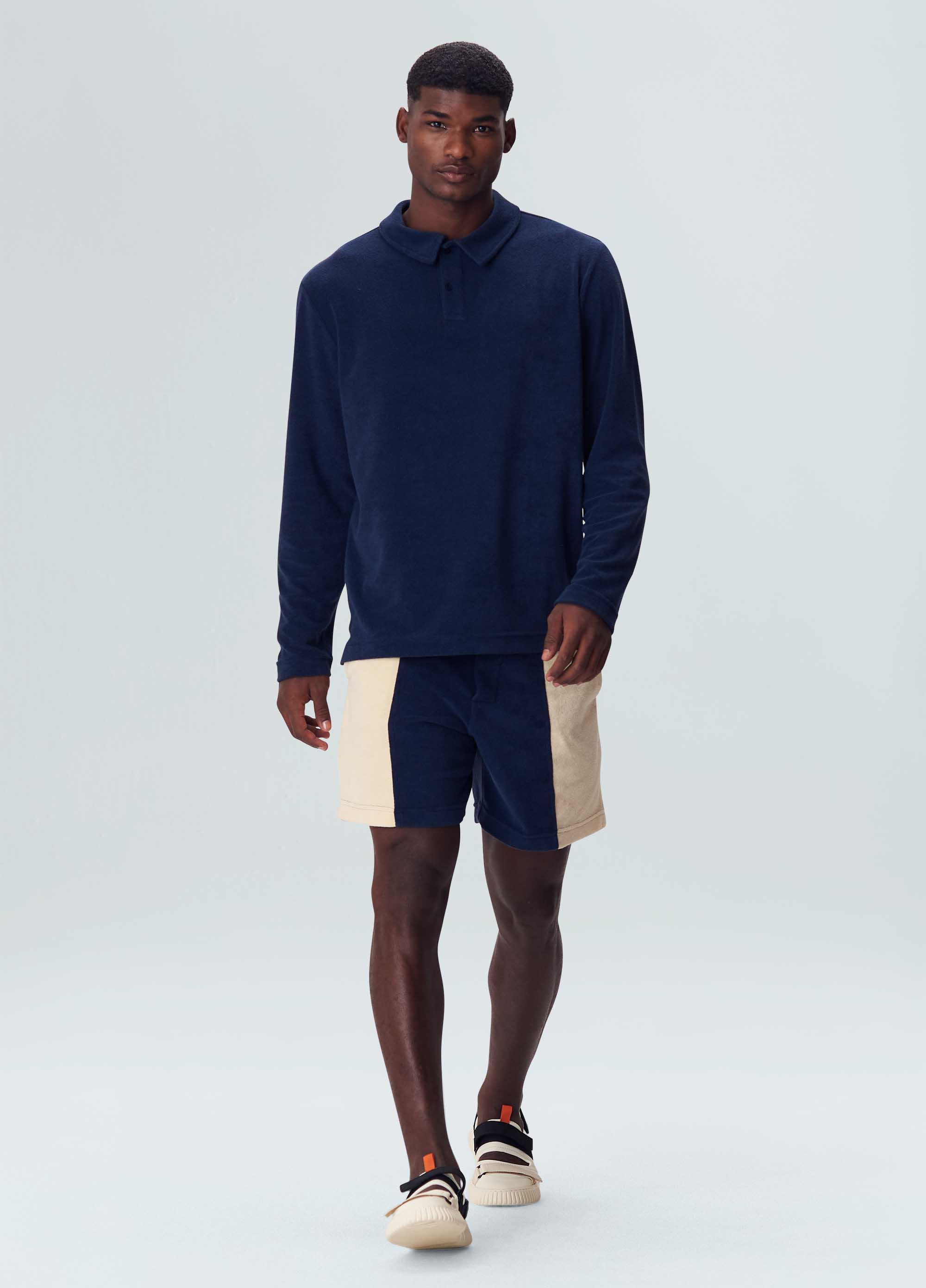Osklen men bicolor eco plush shorts