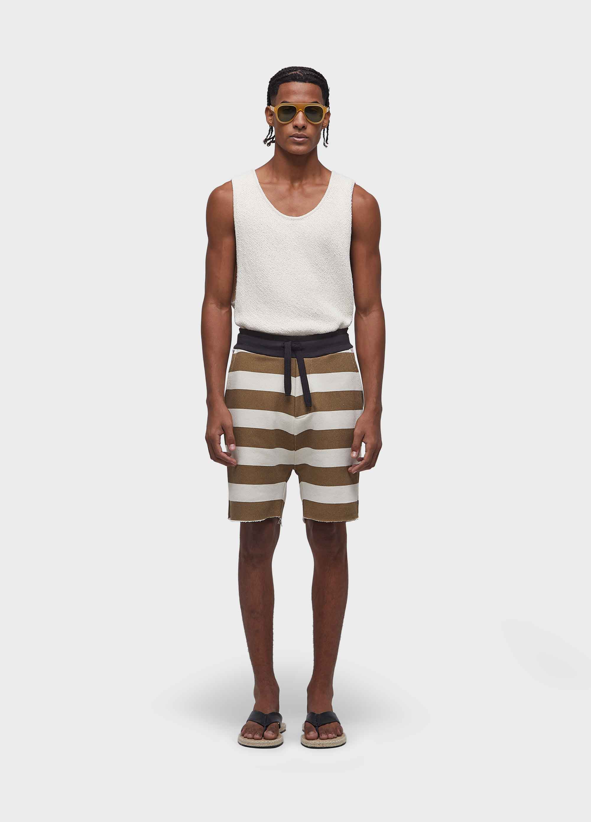 BERMUDA CASUAL MASC LISTRADA MOLETOM