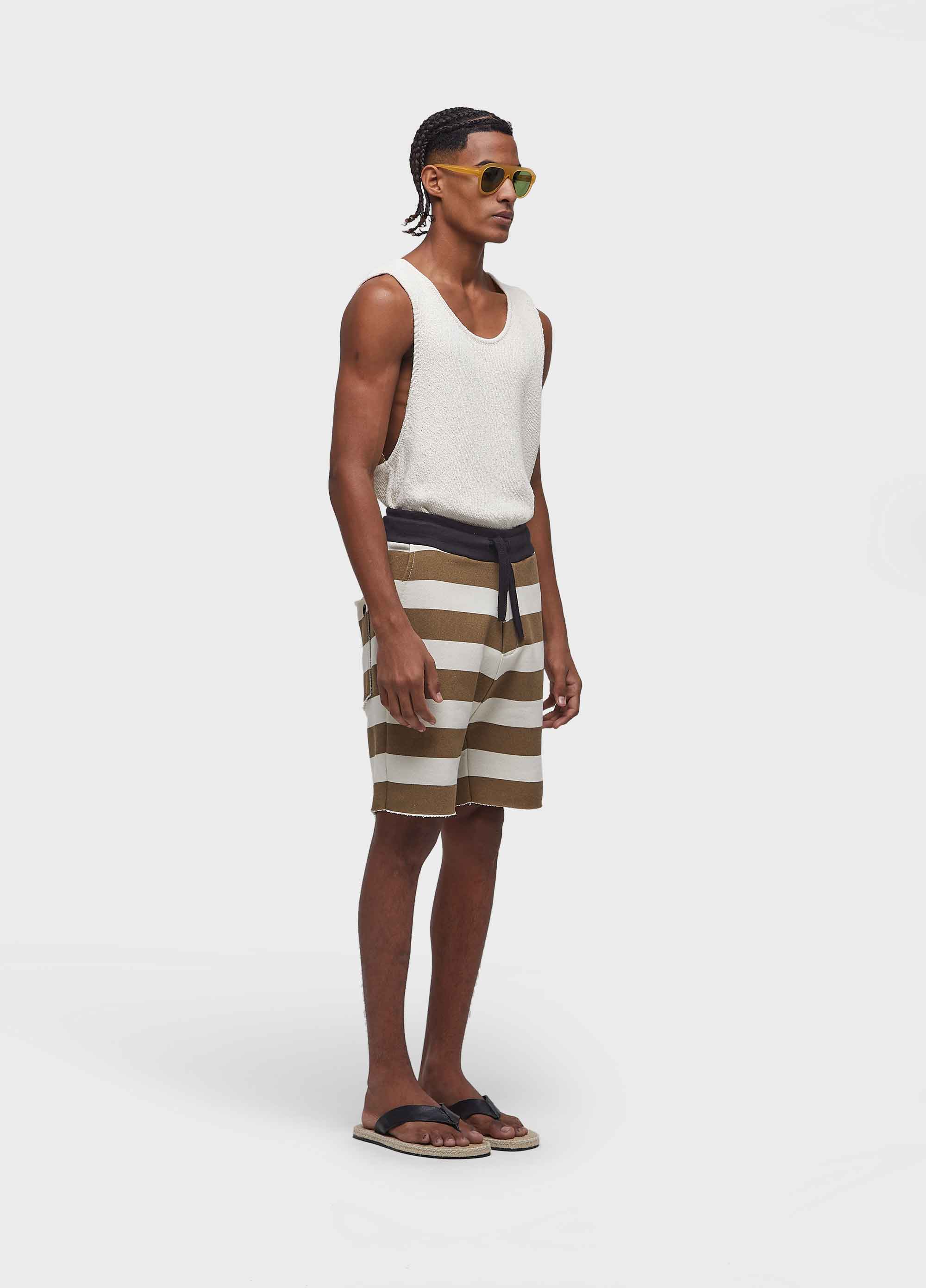 BERMUDA CASUAL MASC LISTRADA MOLETOM
