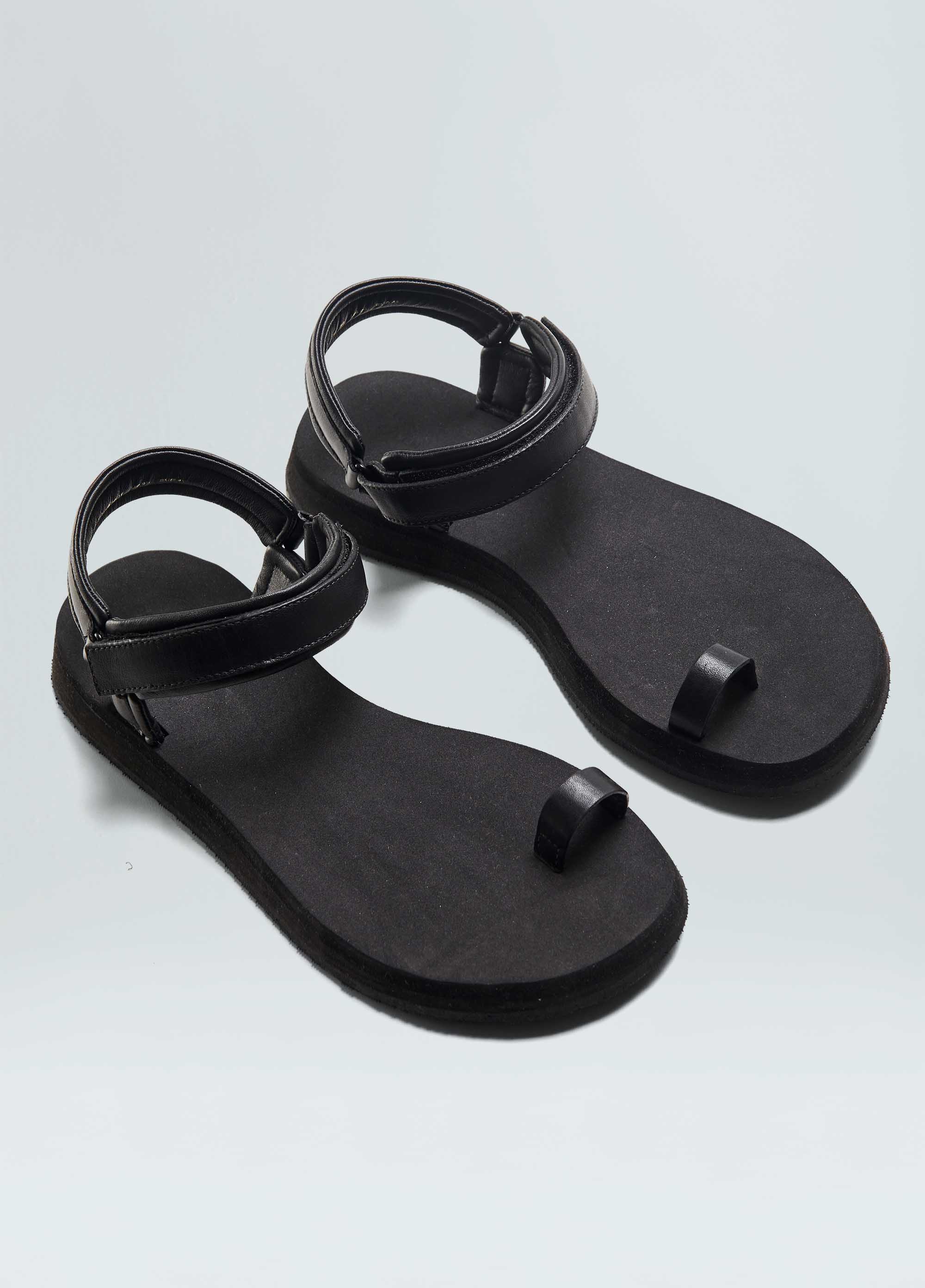 Velcro leather sandals