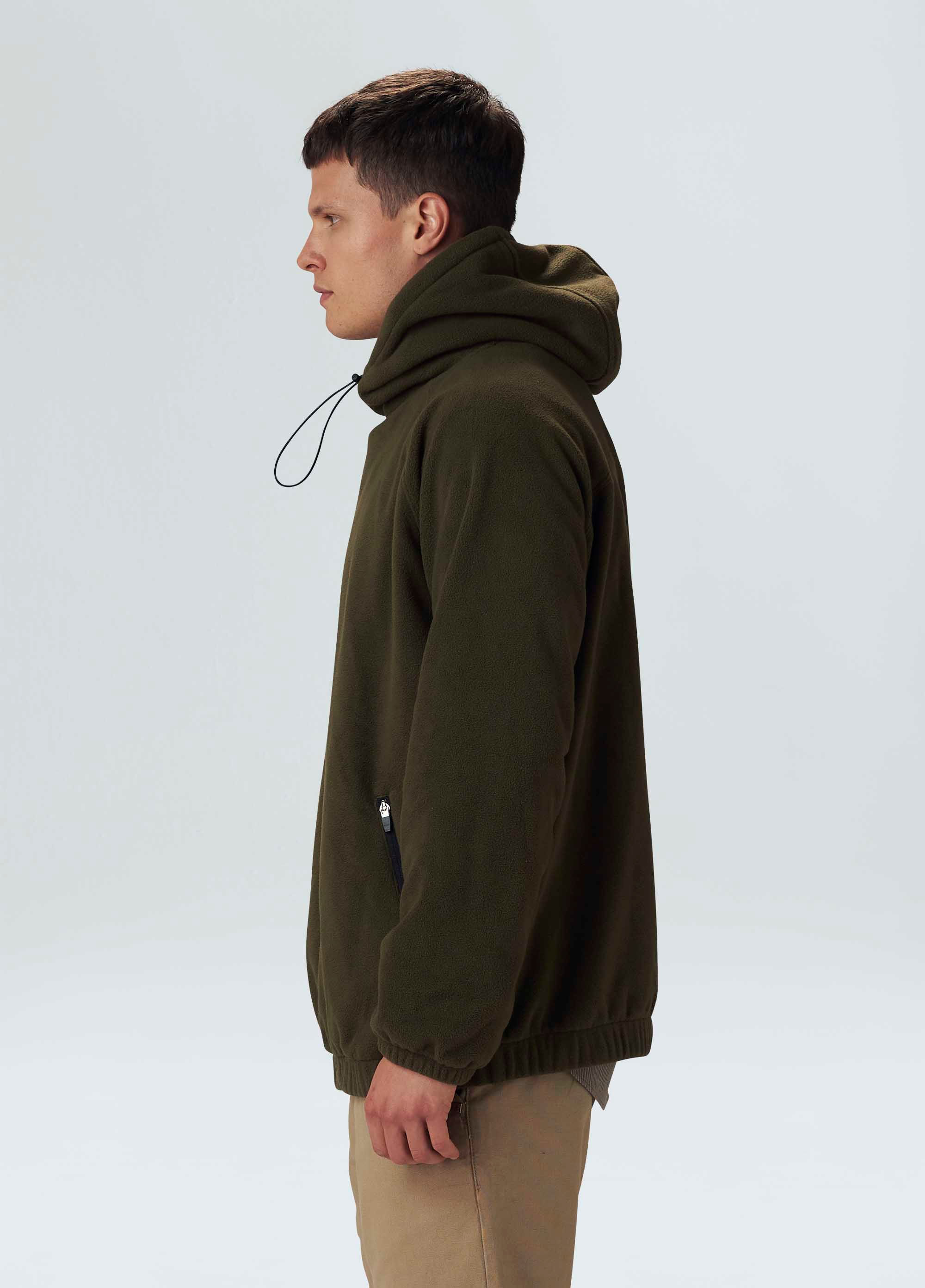 Mens fleece raglan coat