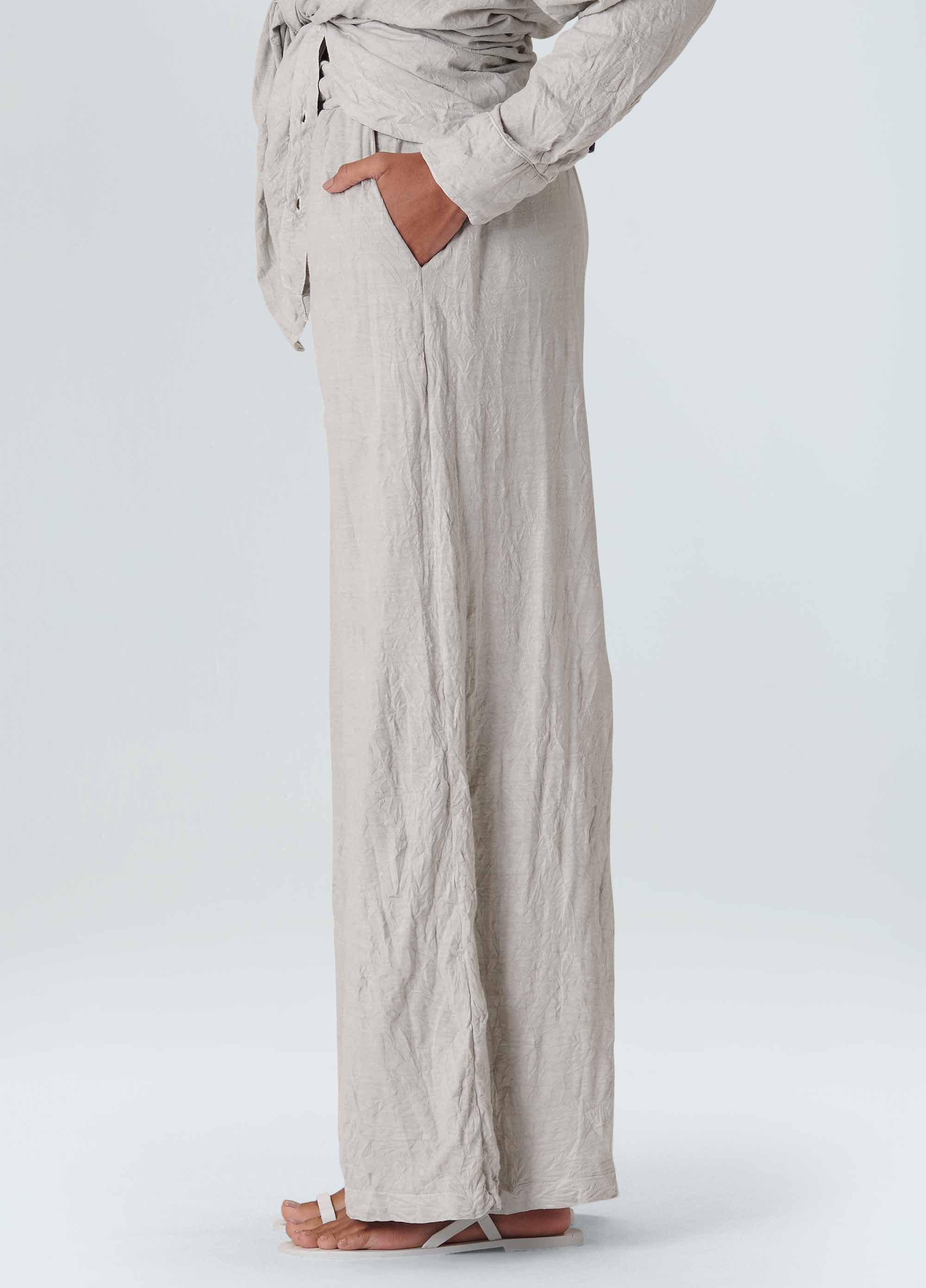 Women's fresh crumpled pants