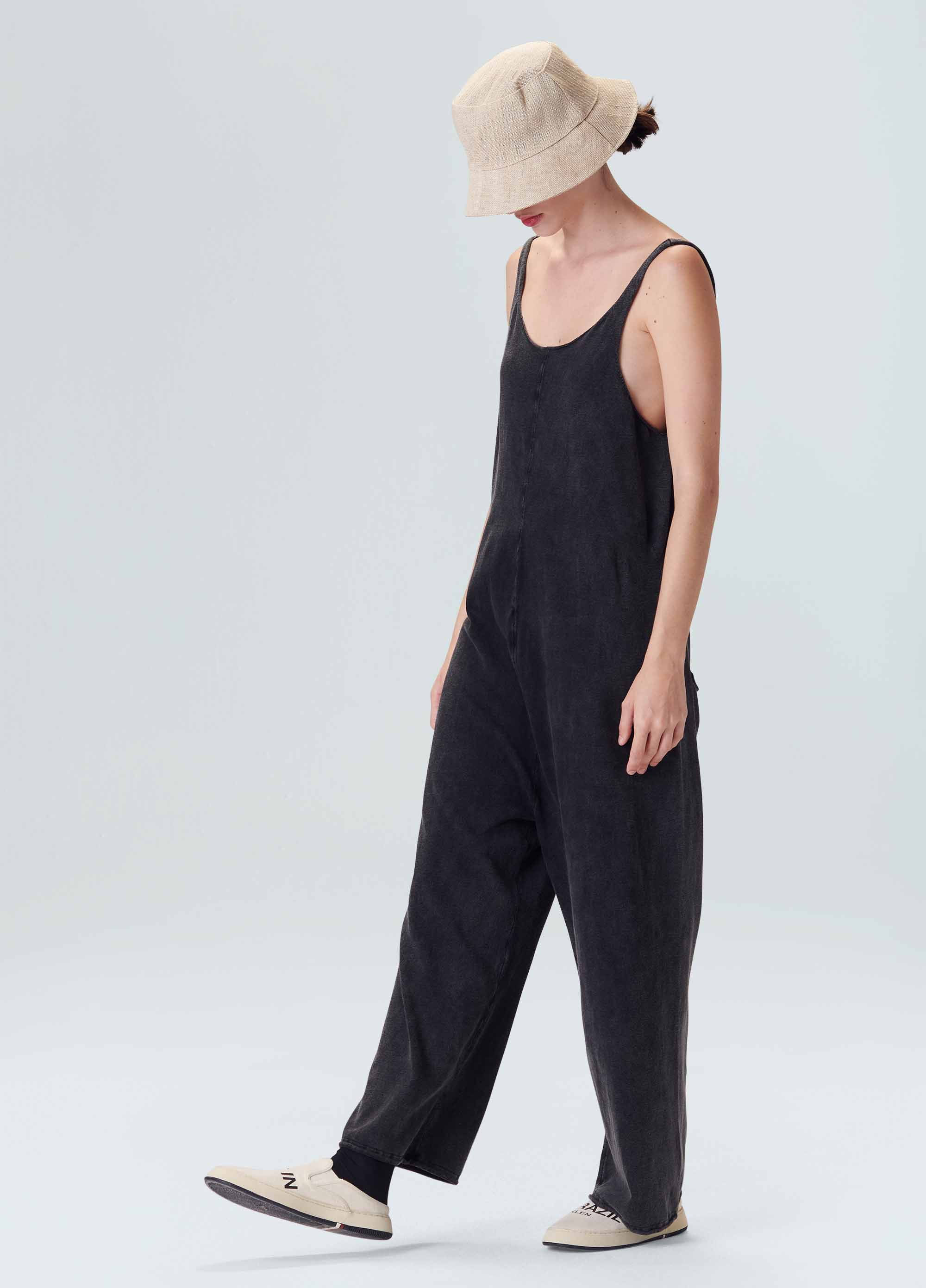 Loose knit marbled jumpsuit