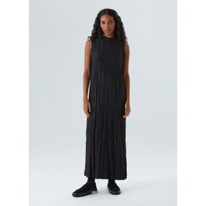 Double face wrinkled satin dress