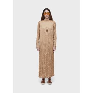 Double face wrinkled satin dress
