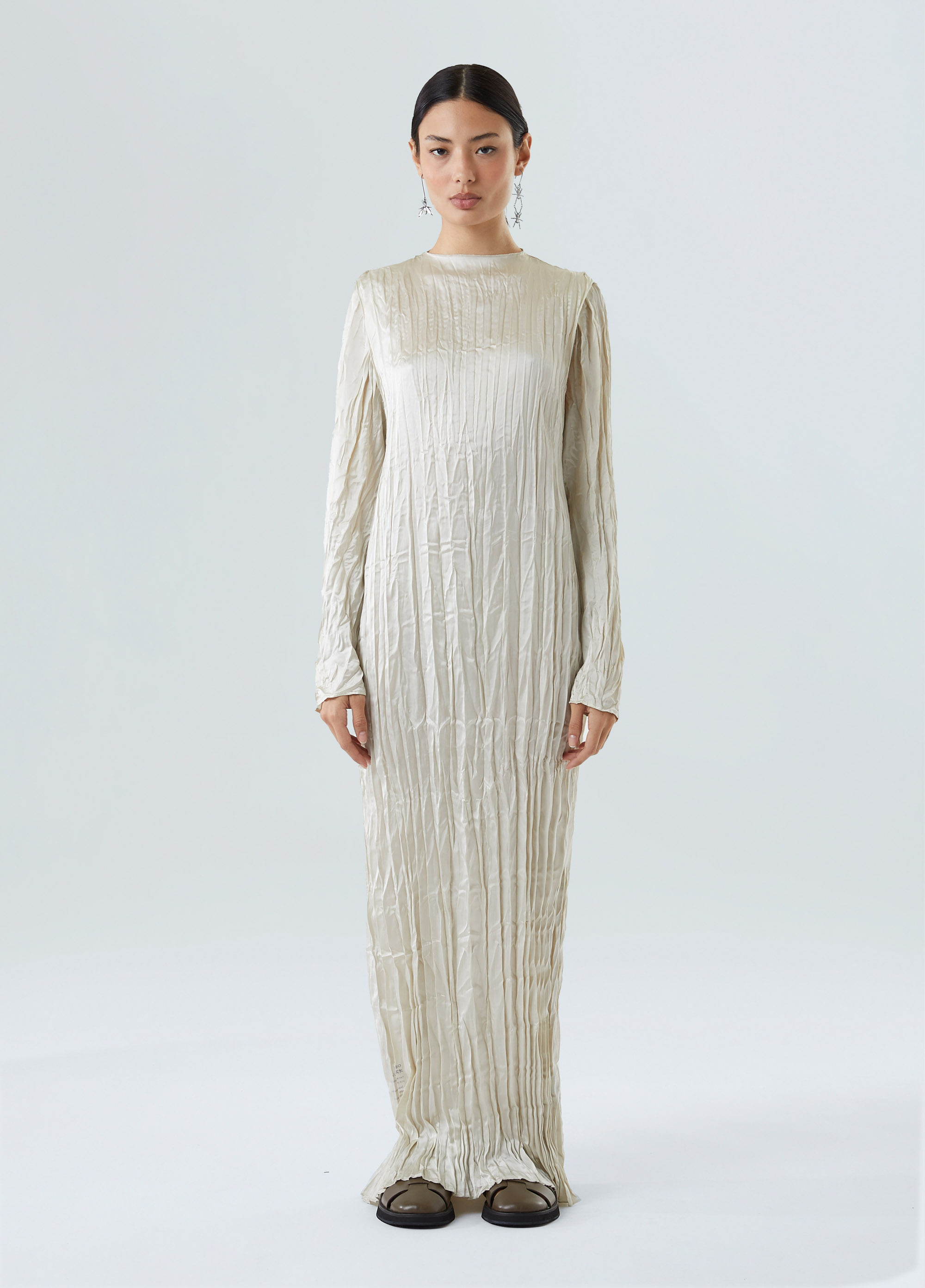 VESTIDO WRINKLED SATIN DOUBLE FACE