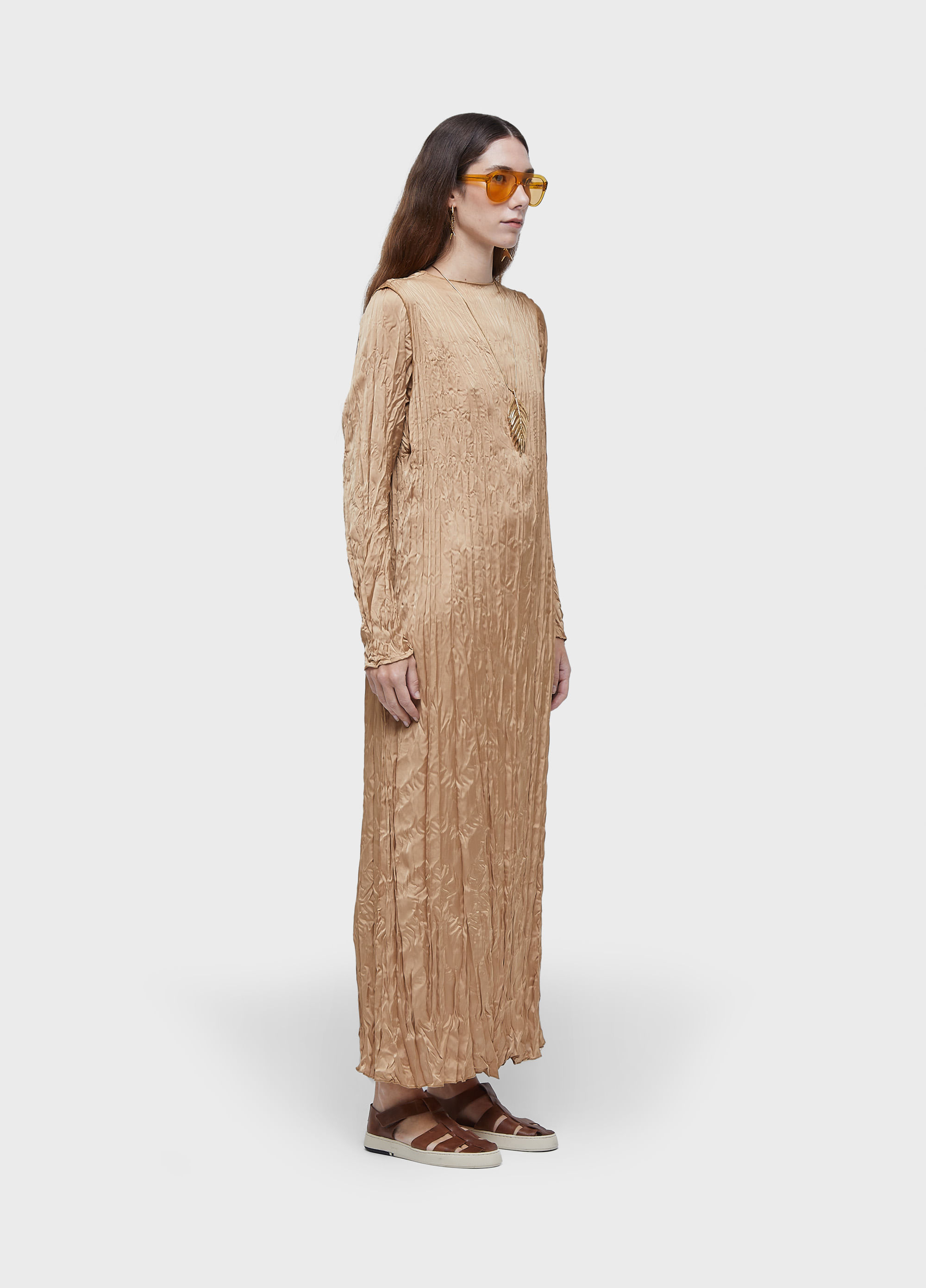 VESTIDO WRINKLED SATIN DOUBLE FACE