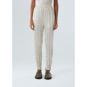 Wrinkled satin double face pants