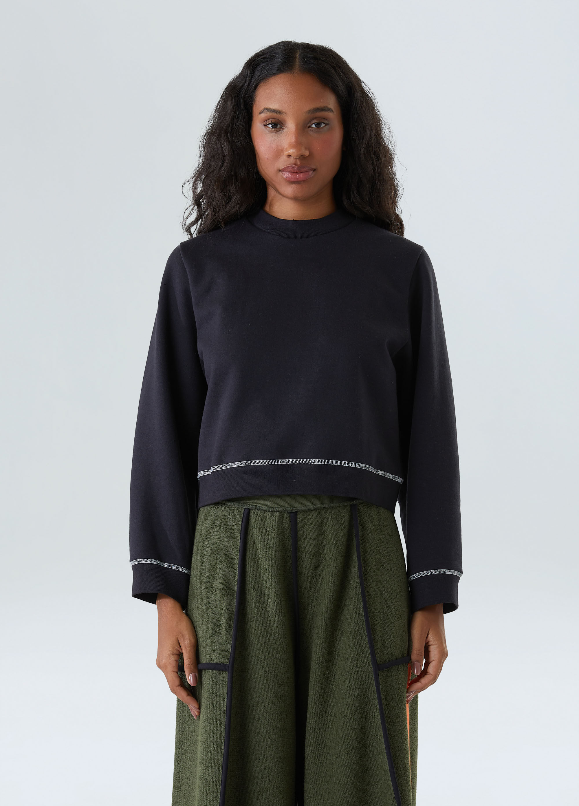 Wide sleeve backstitched coat