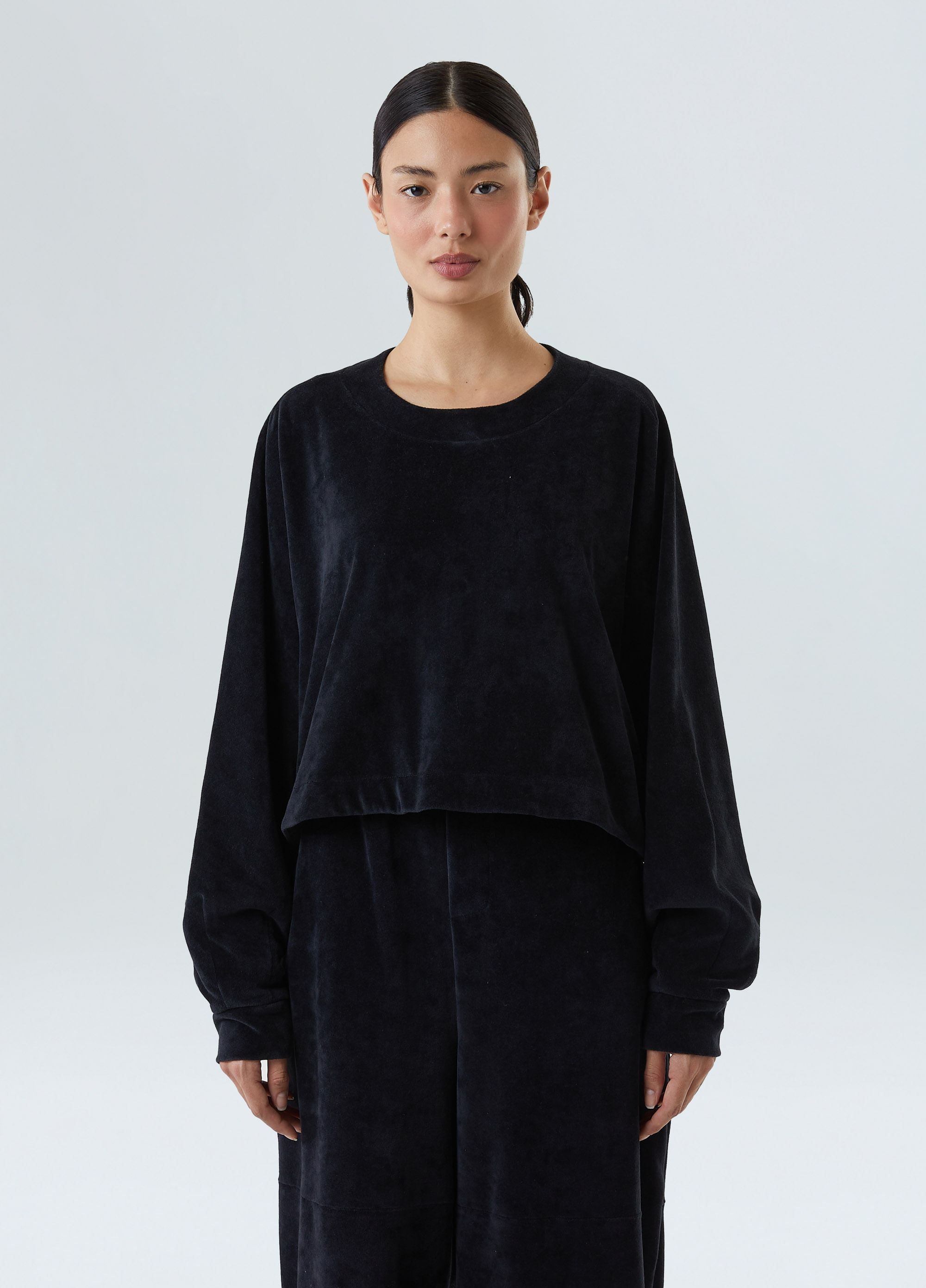 Plush cropped coat