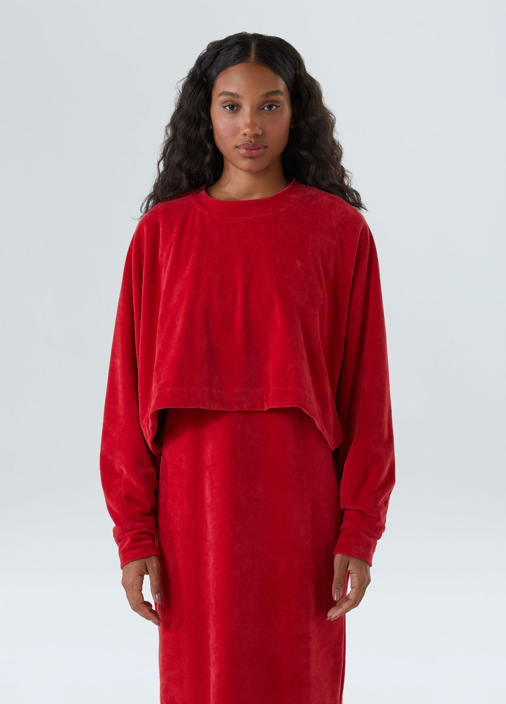 Plush cropped coat