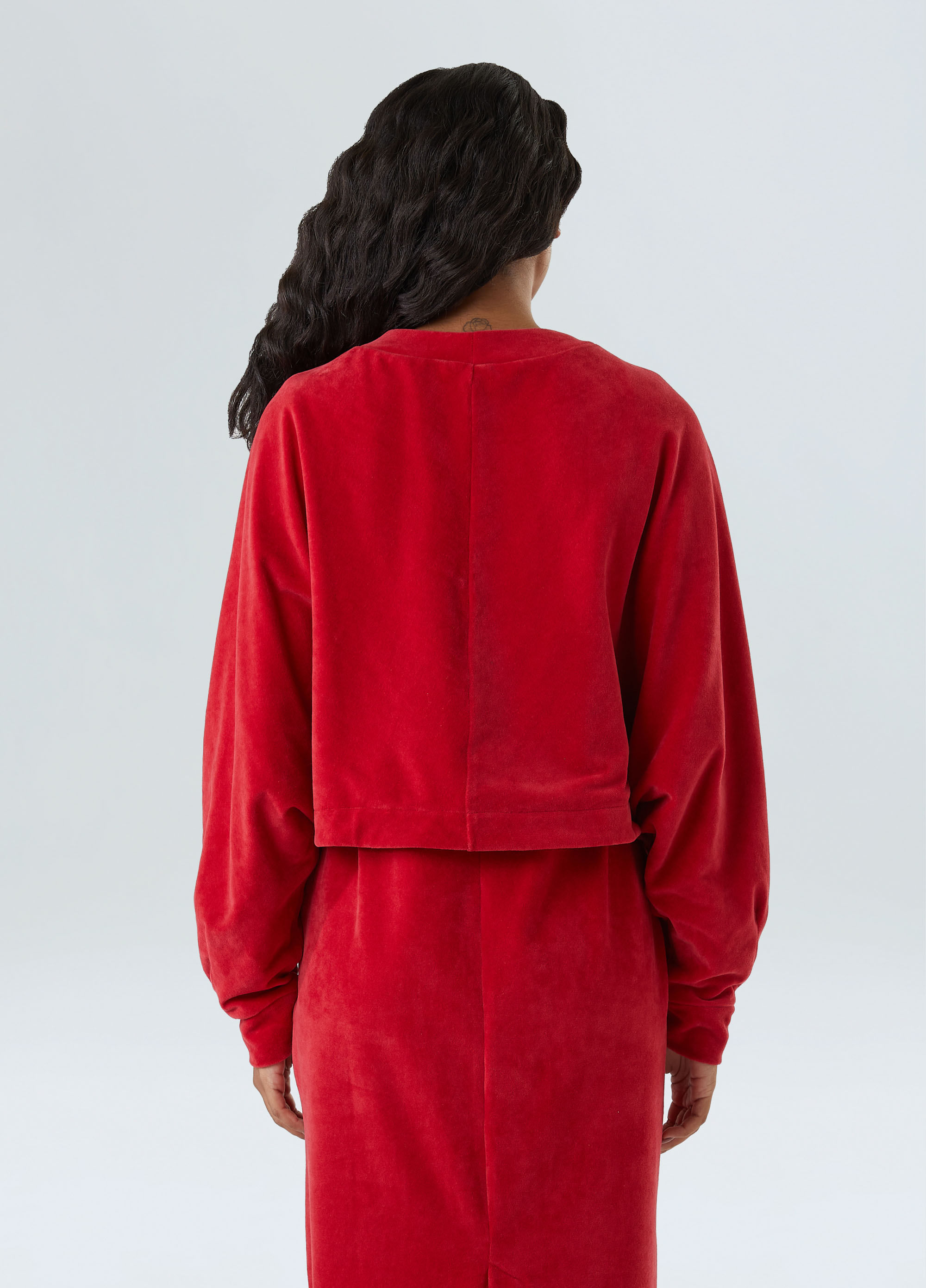 Plush cropped coat