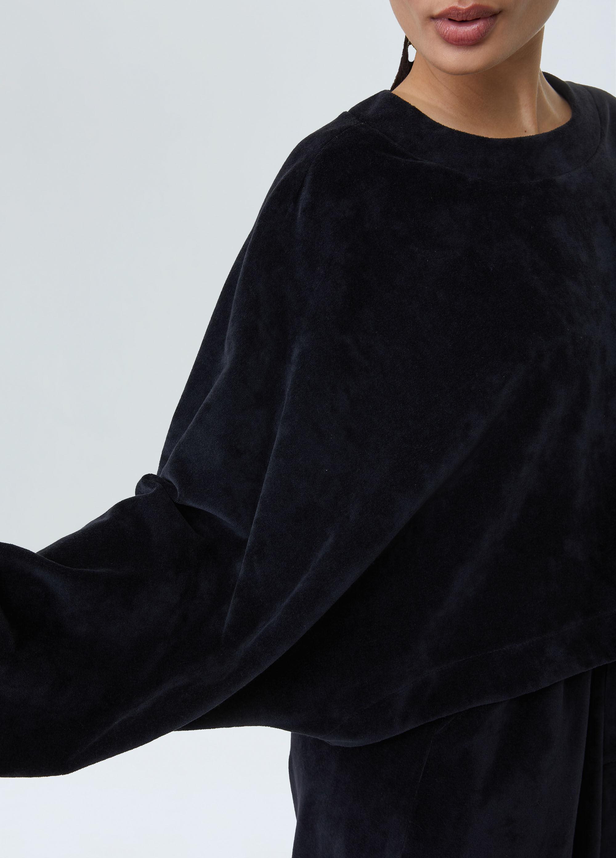 Plush cropped coat