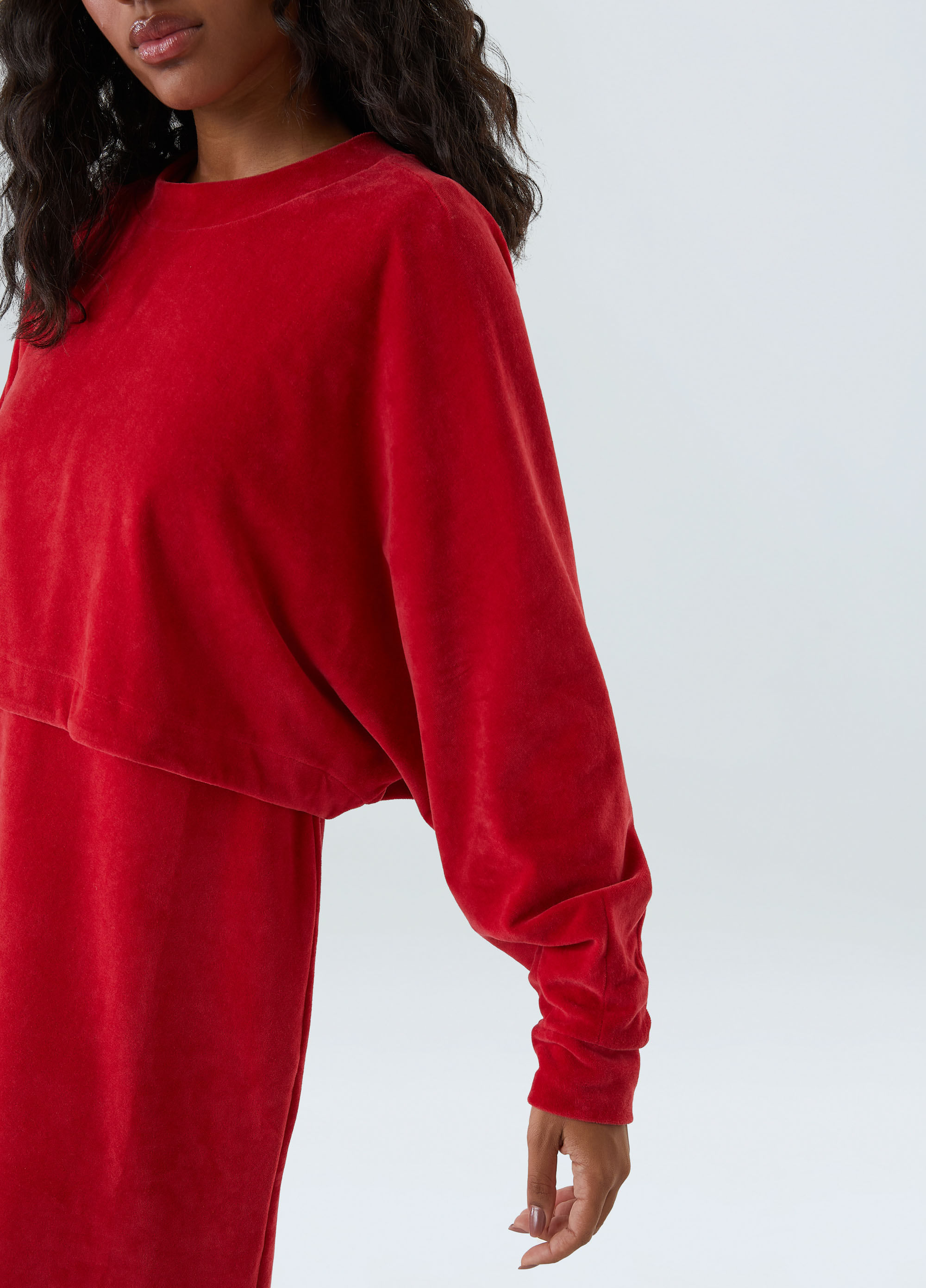 Plush cropped coat