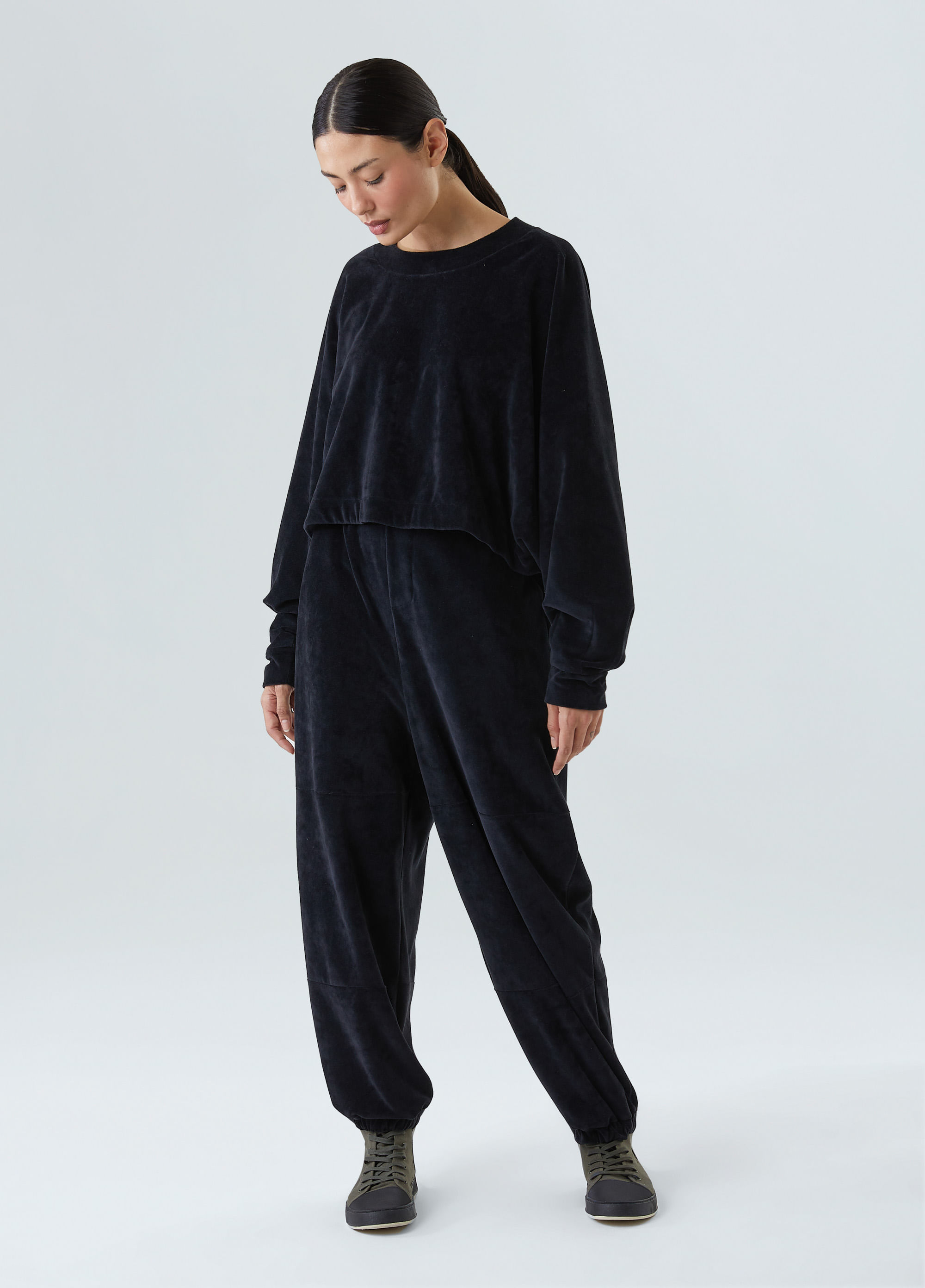 Plush cropped coat