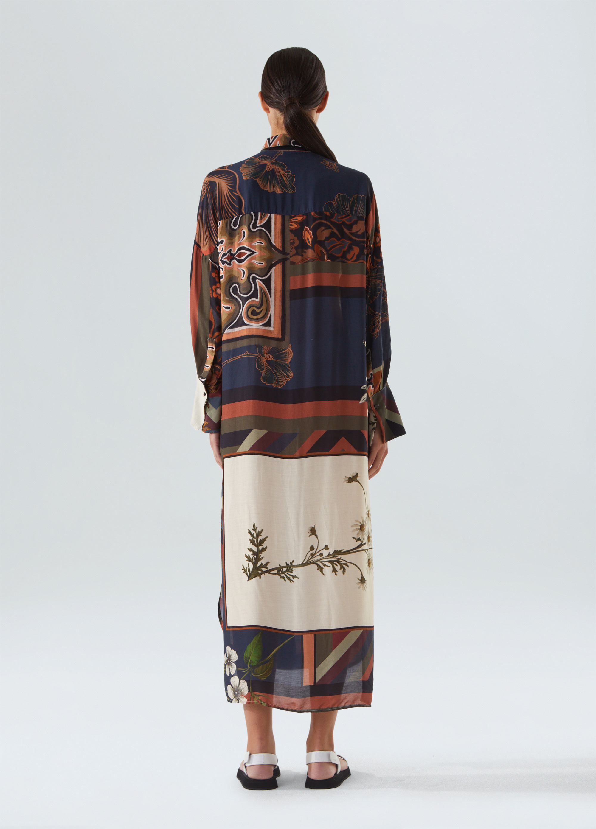 Patchwork shirt dress