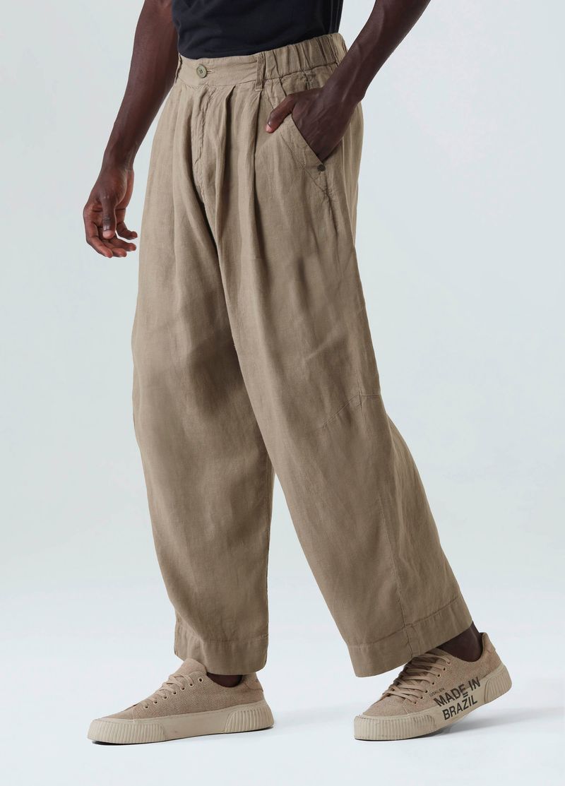 CALCA OM LINEN PLEATS