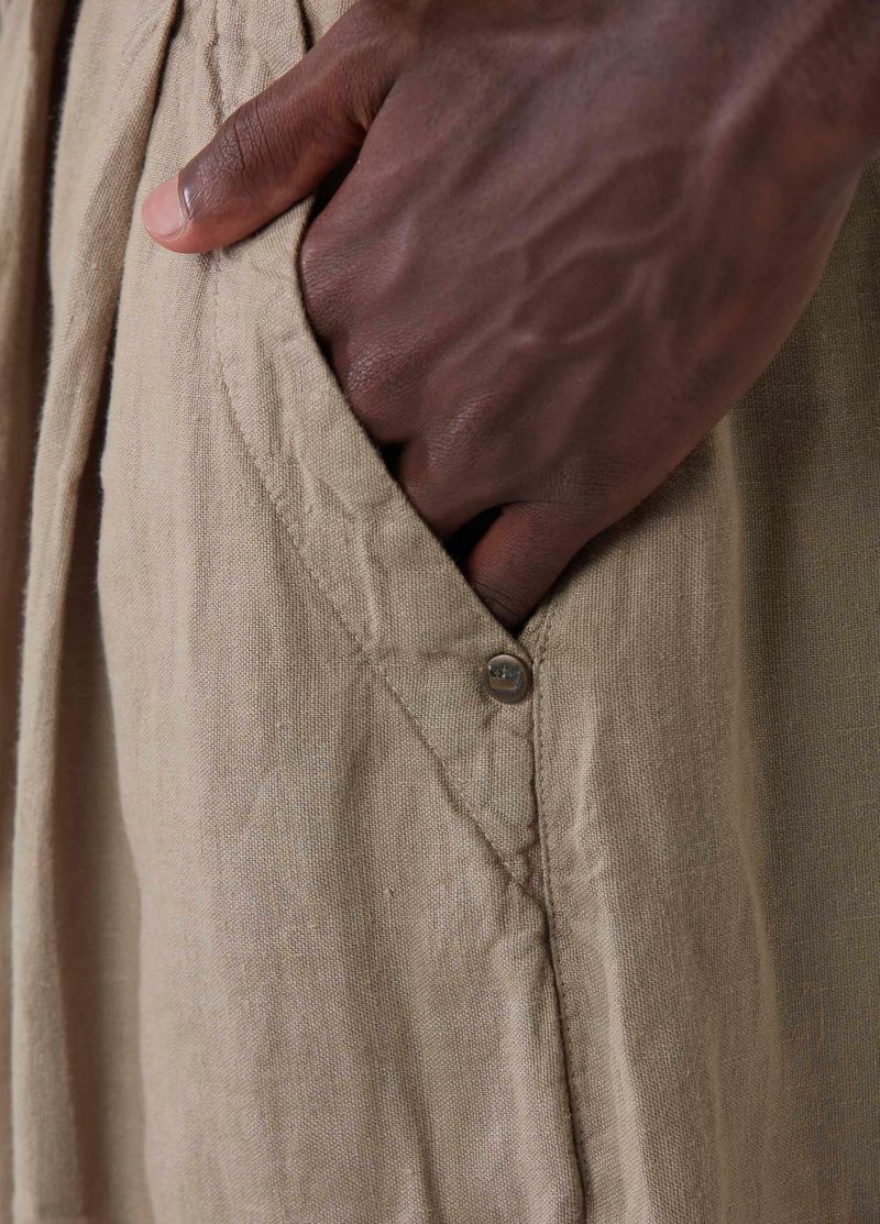 CALCA OM LINEN PLEATS